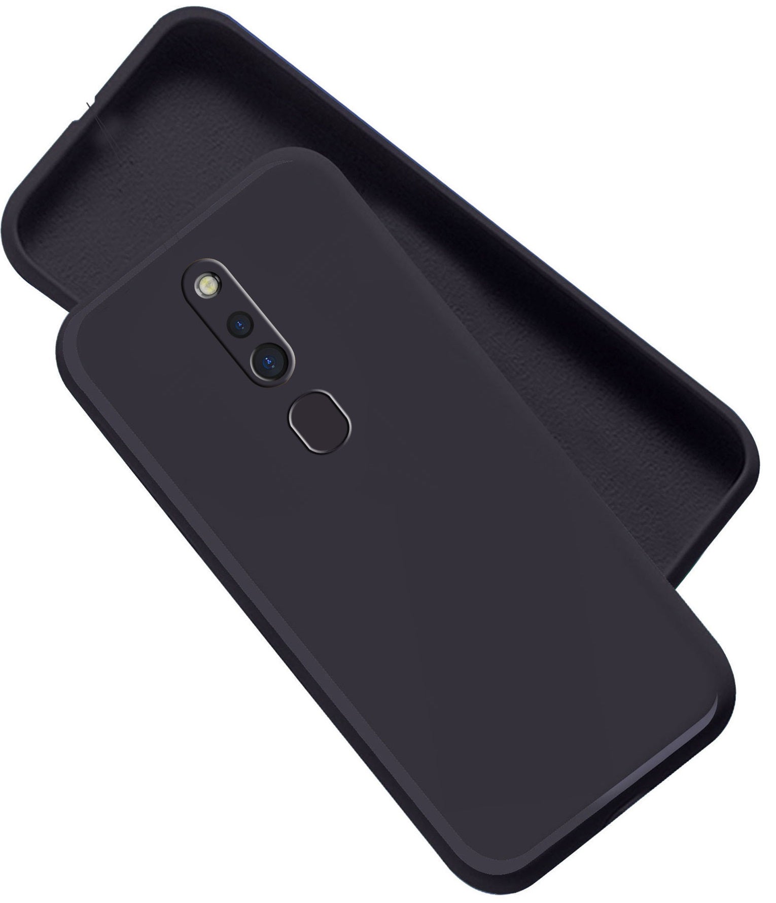 Vivo V11 Pro Liquid Silicone Back Cover Case With TPU & Matte Finish - Black