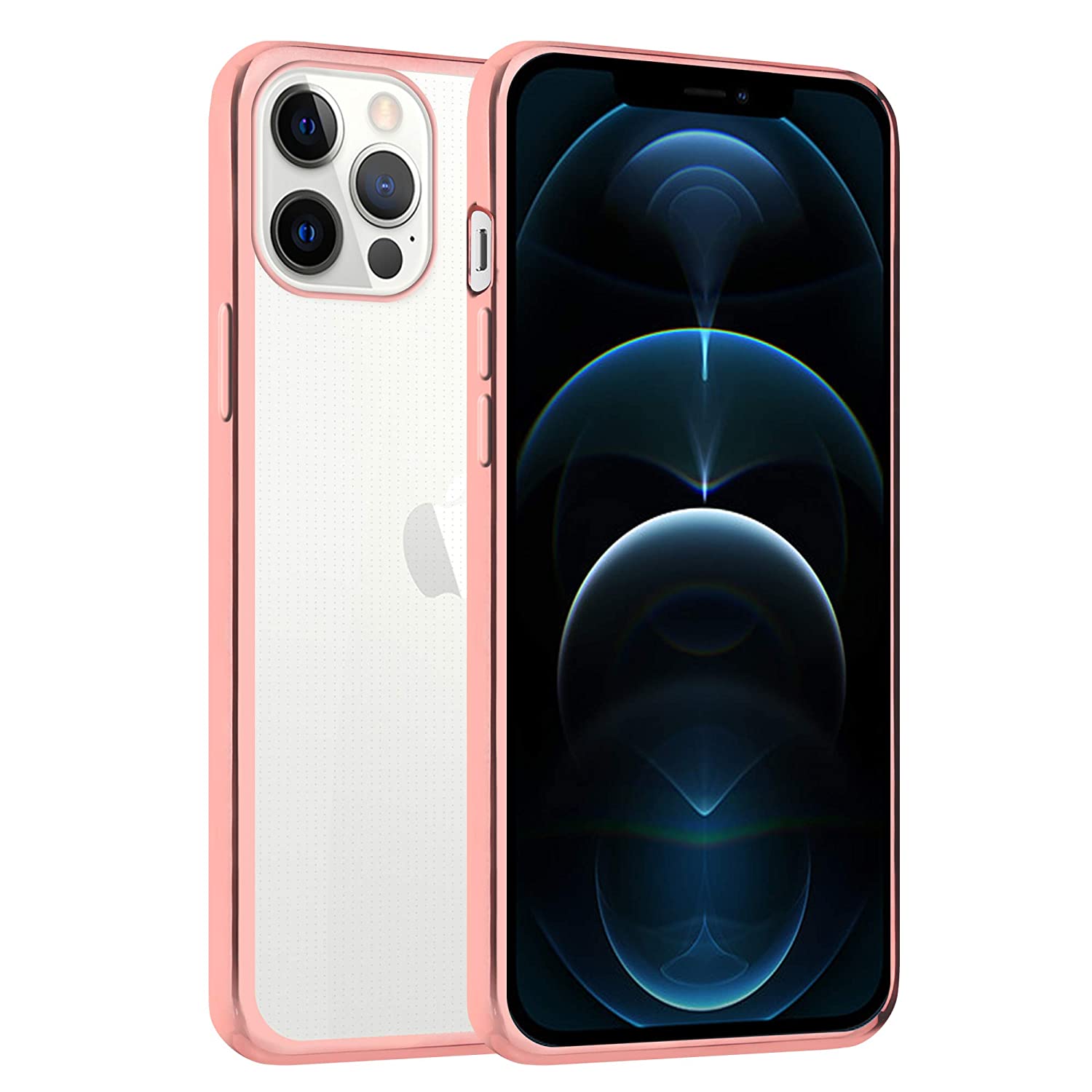 Electro Silicone Series Back cover Case For iphone 12 Pro Max - Pink