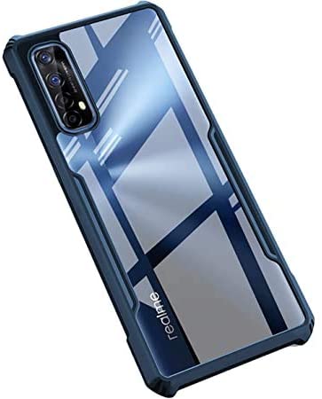ShockProof Transparent Silicone Back cover For Realme 7 Pro-Blue