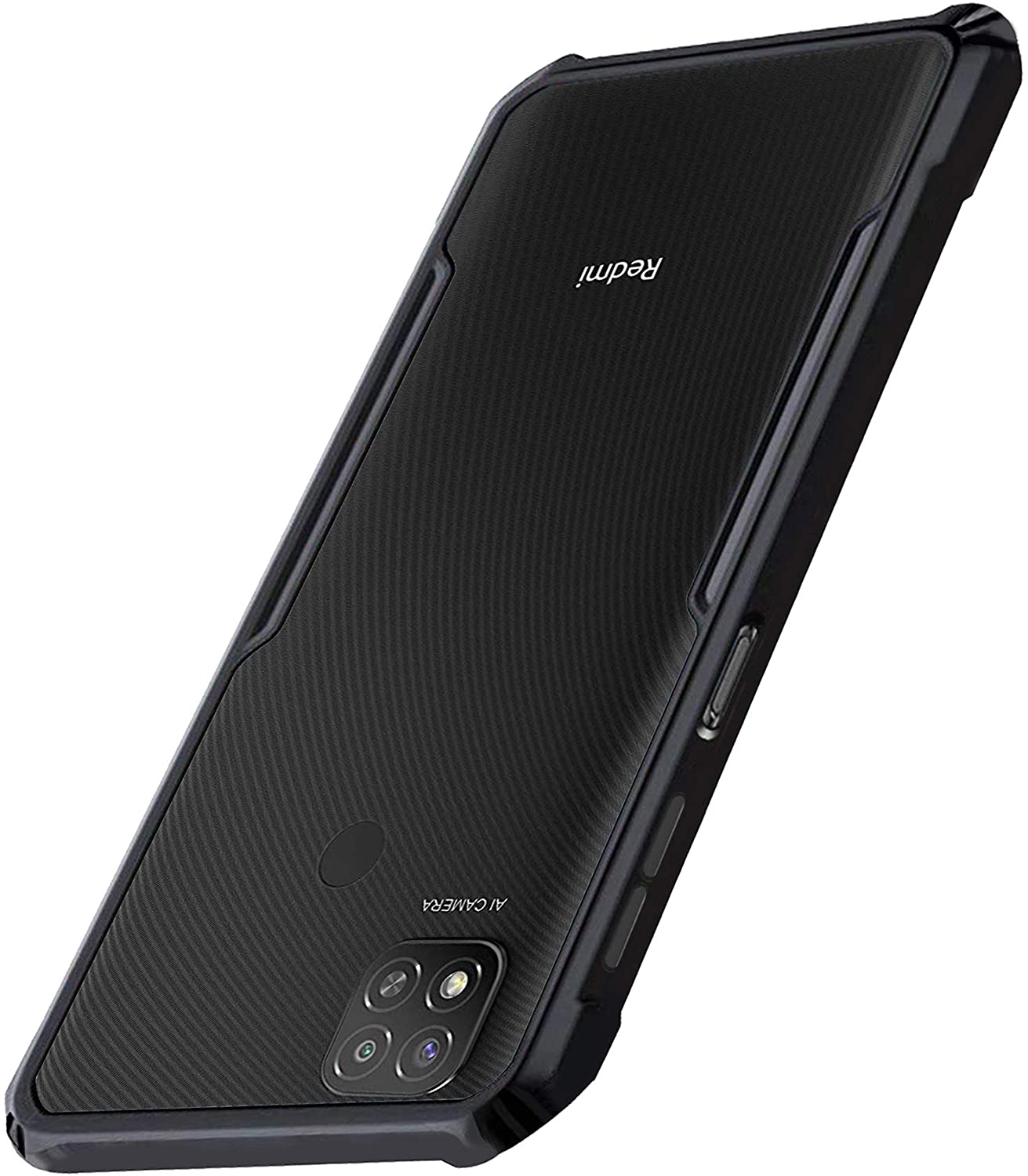 Redmi 9 / 9c ShockProof Transparent Silicone Back cover - Black