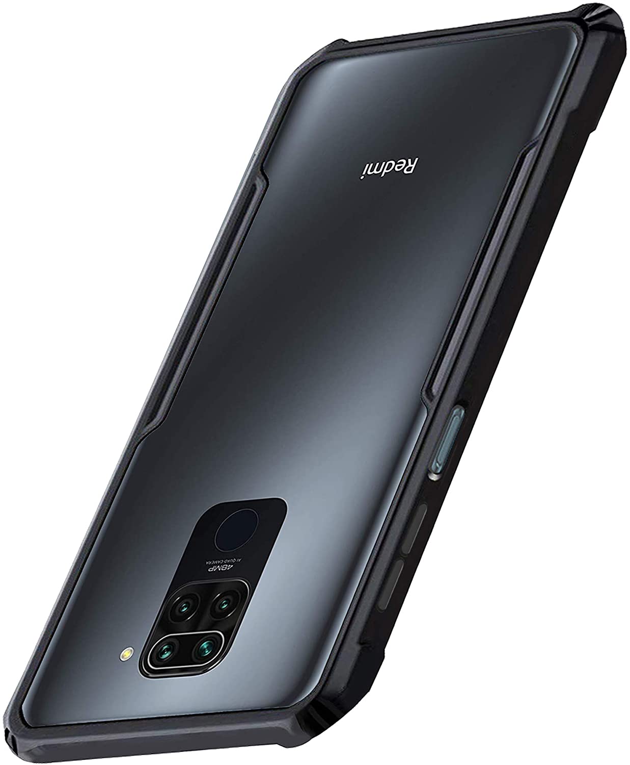 Redmi Note 9 ShockProof Transparent Silicone Back cover - Black