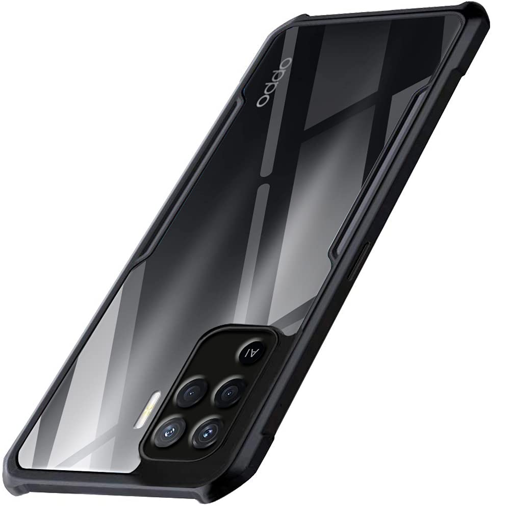Oppo F19 Pro ShockProof Transparent Silicone Back cover - Black