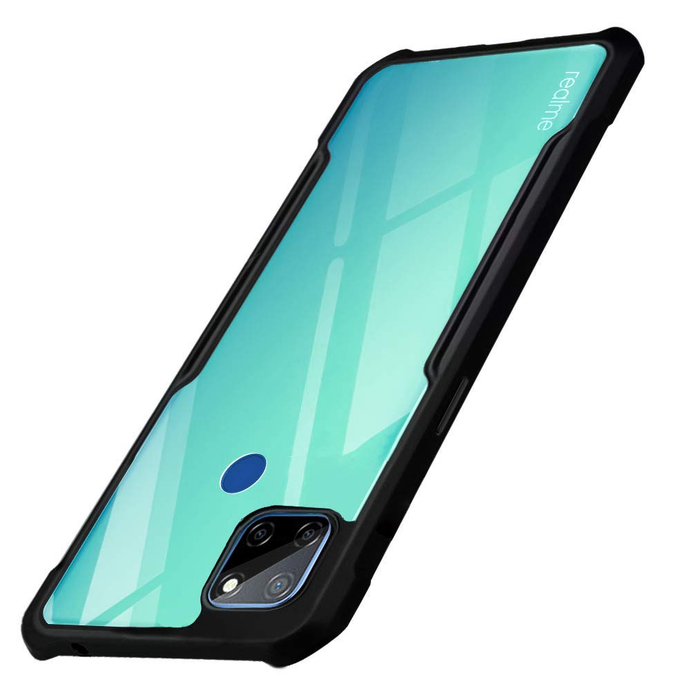 Realme Narzo 30a ShockProof Transparent Silicone Back cover - Black