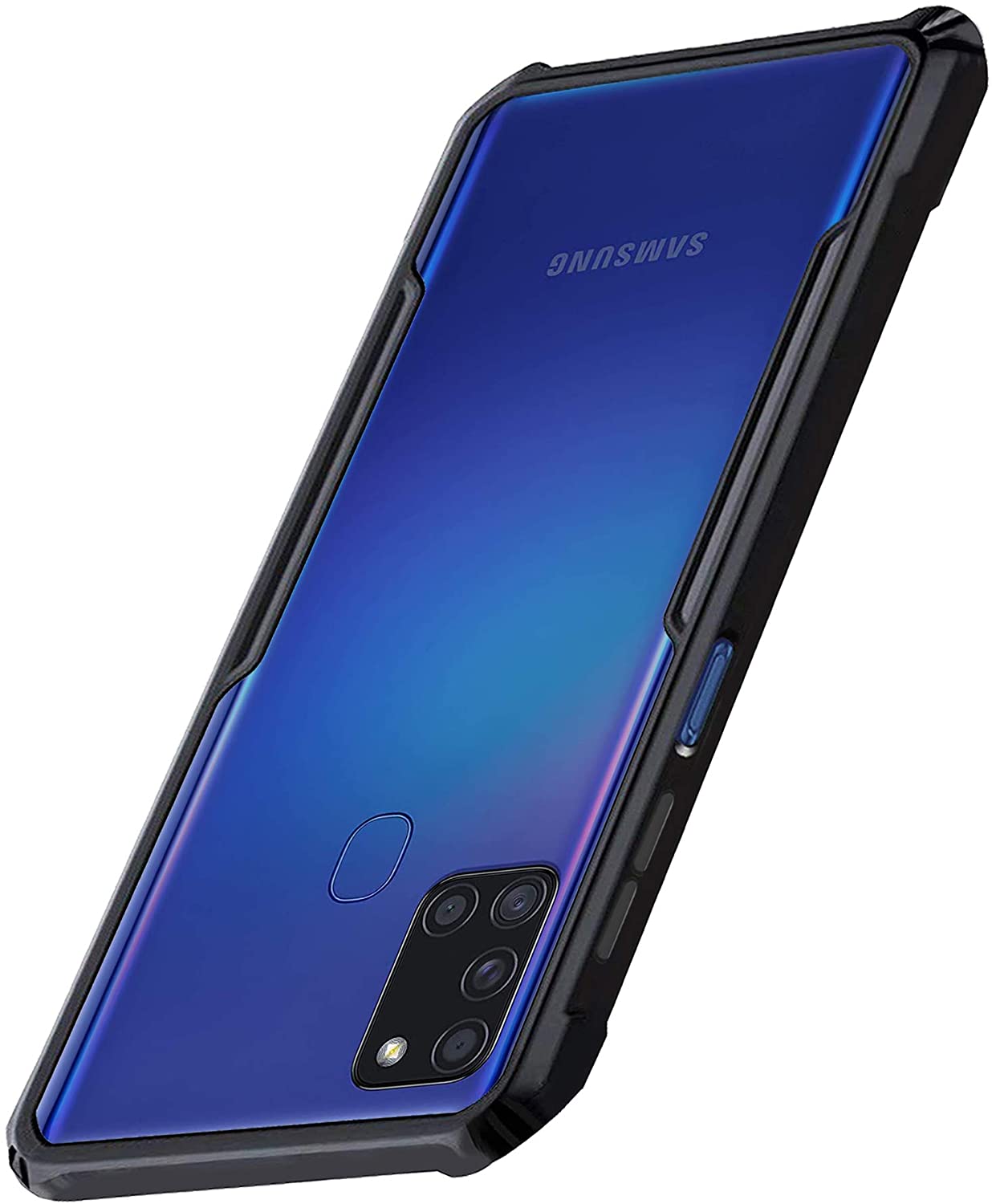 Samsung Galaxy A21s ShockProof Transparent Silicone Back cover - Balck