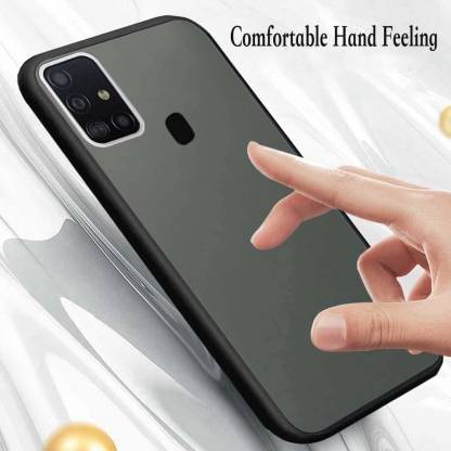 Samsung M51 Smoke  silicone Frosted Back cover case- Black