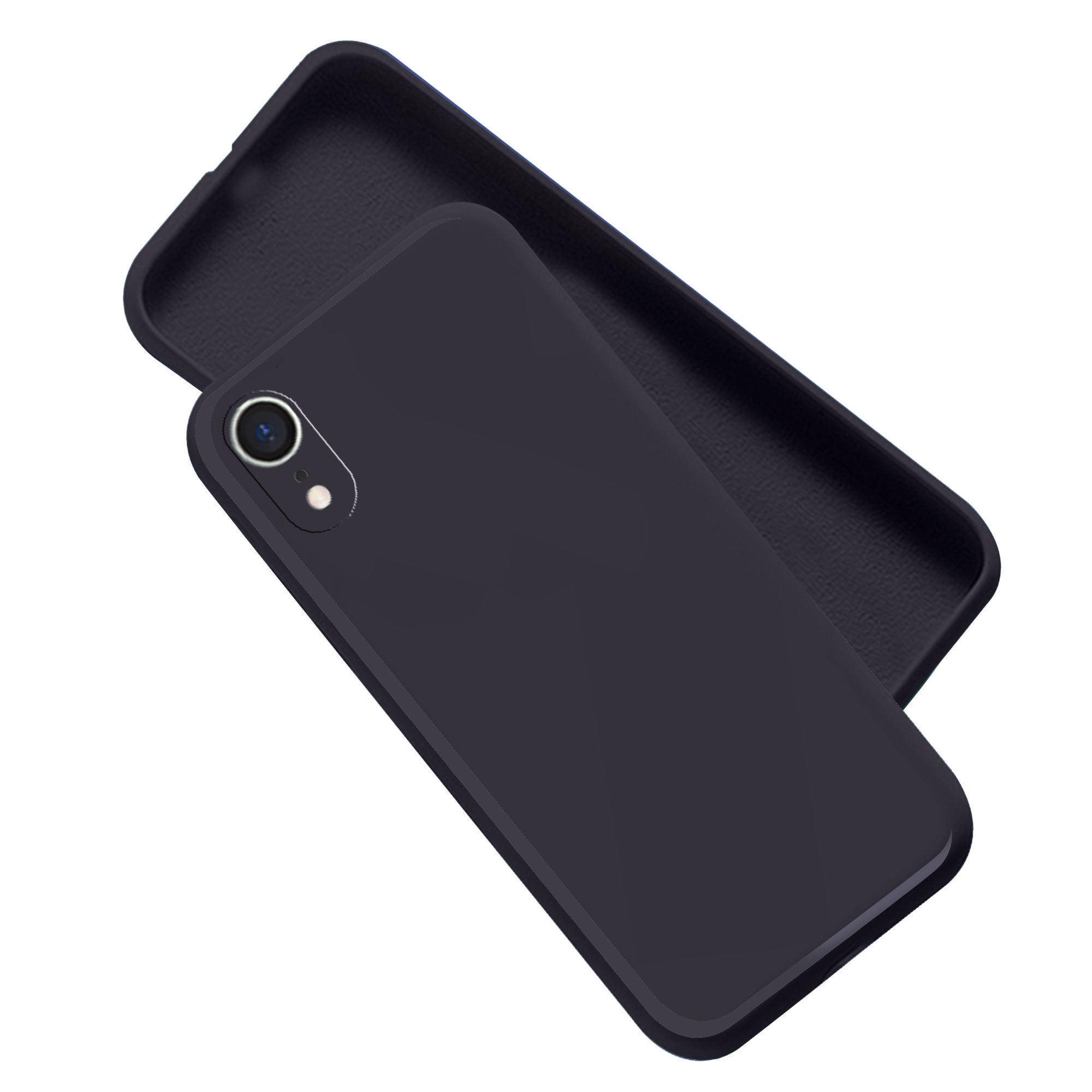 Liquid TPU Silicone Matte Back Cover Case For iphone XR - Black