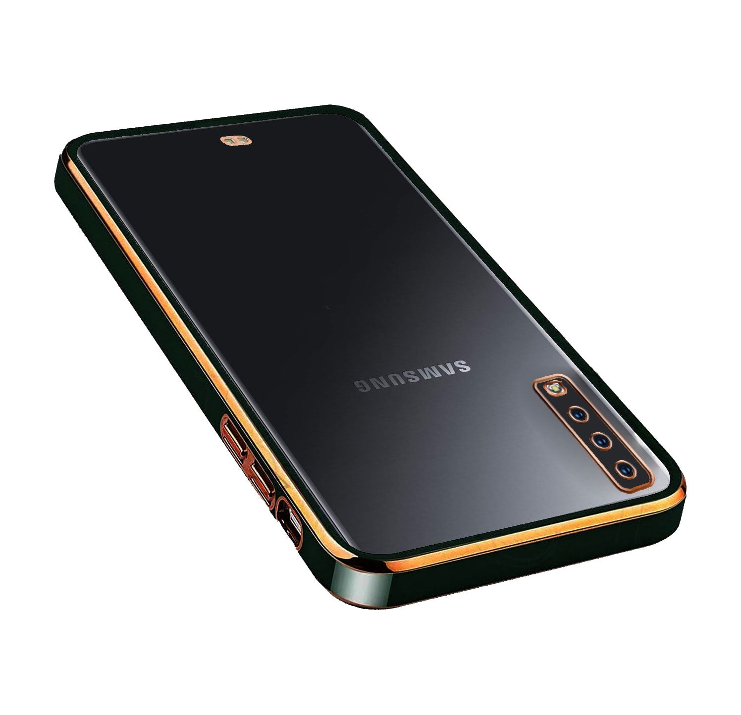 Electro Silicone Series Back cover Case For Samsung Galaxy A7 2018 - Black