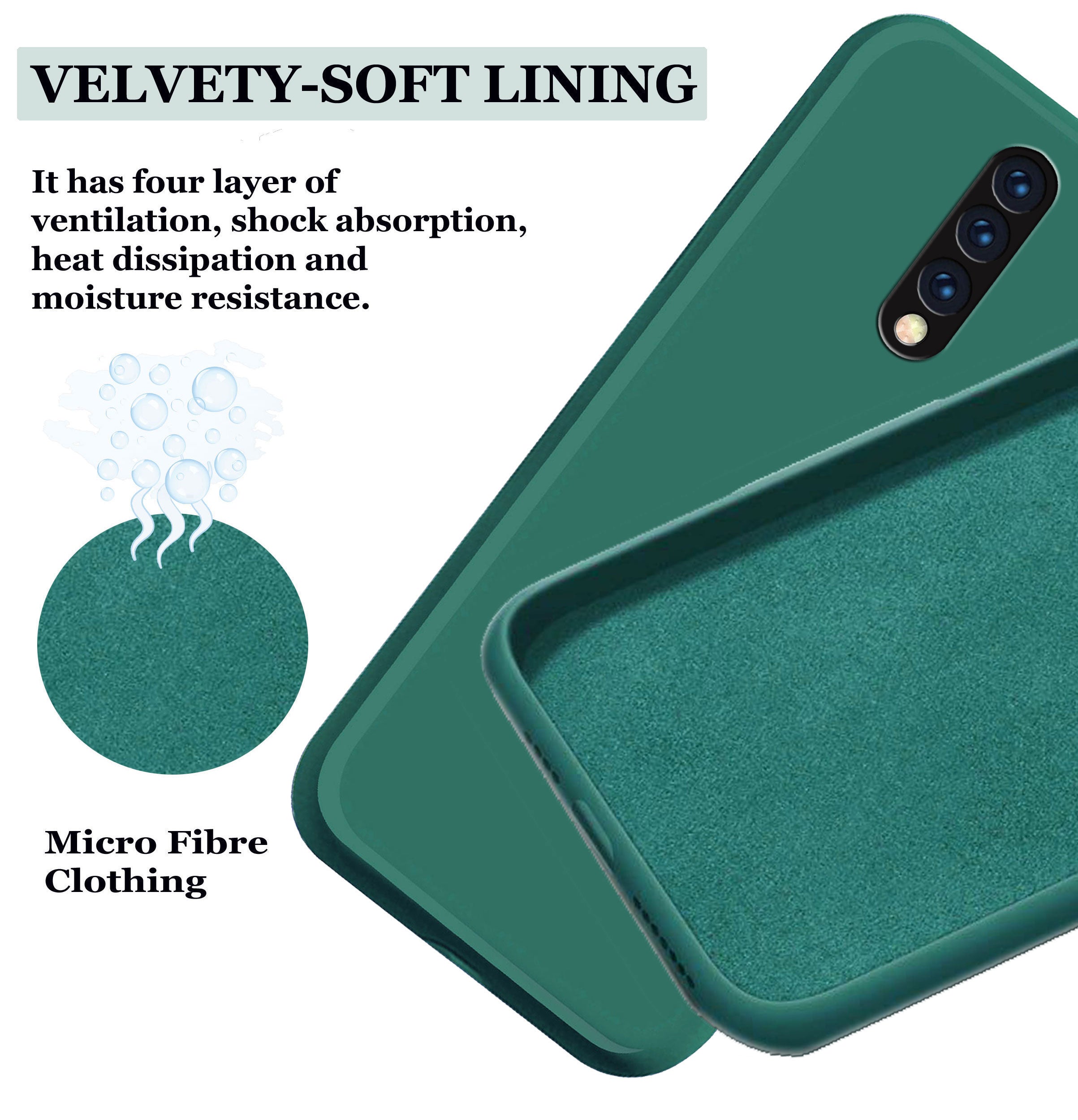 OnePlus 7 Pro Liquid Silicone Back Cover Case With TPU & Matte Finish -  Green