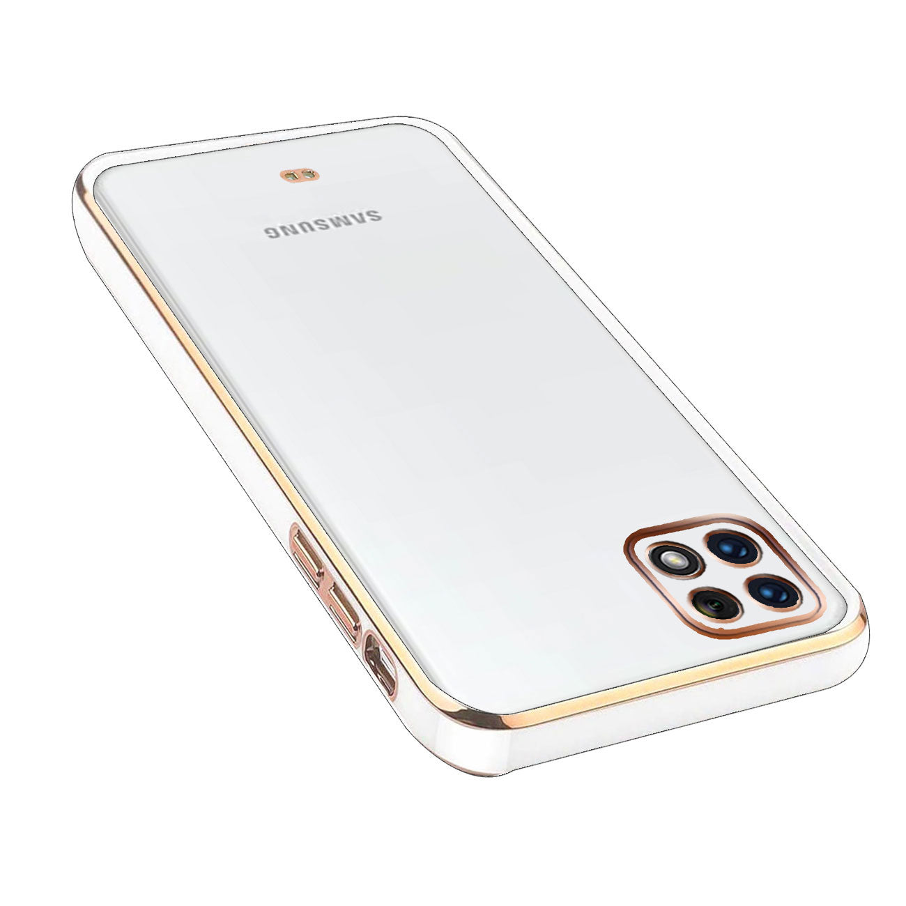 Electro Silicone Series Back cover Case For Samsung Galaxy A22 5G / Samsung Galaxy F42 5G - White
