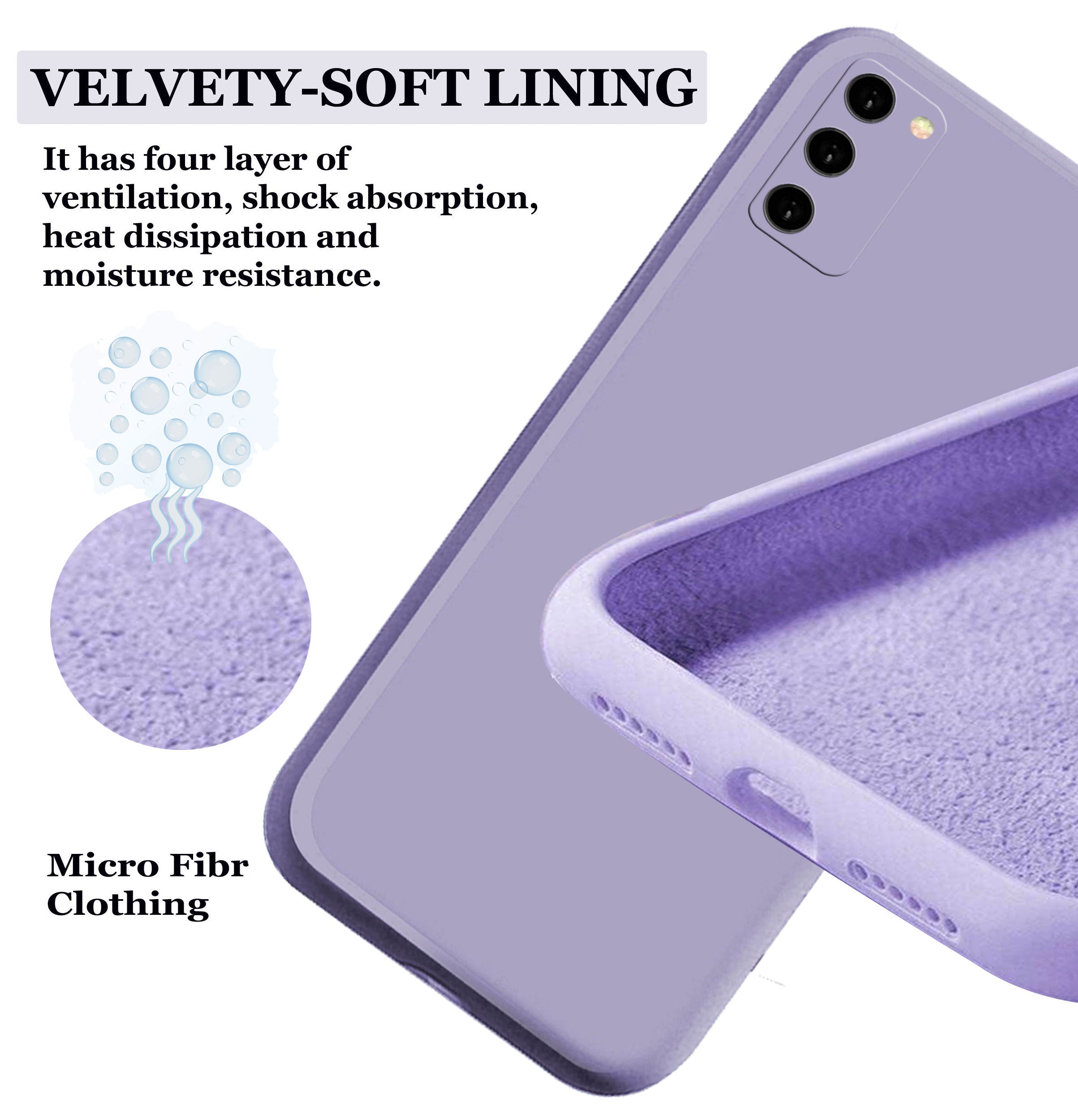 Oppo A53s Liquid Silicone Back Cover Case With TPU & Matte Finish - Purple