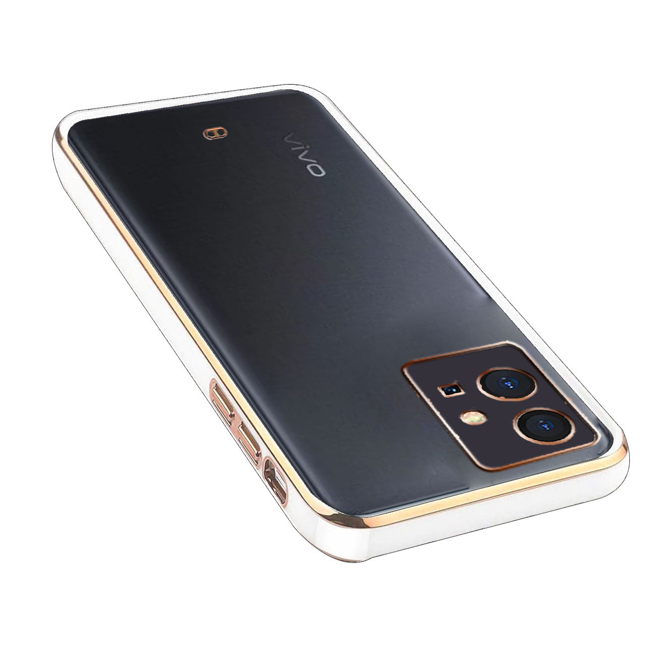 Electro Silicone Series Back cover Case For Vivo T1 5G / Vivo Y75 5G / iQOO Z6 5G - White