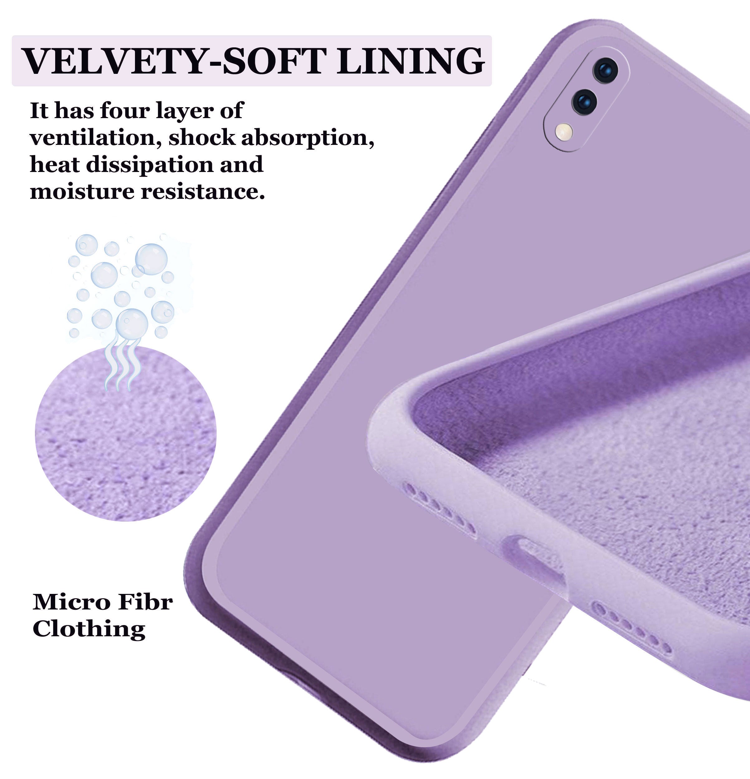 Vivo V11 Pro Liquid Silicone Back Cover Case With TPU & Matte Finish - Purple