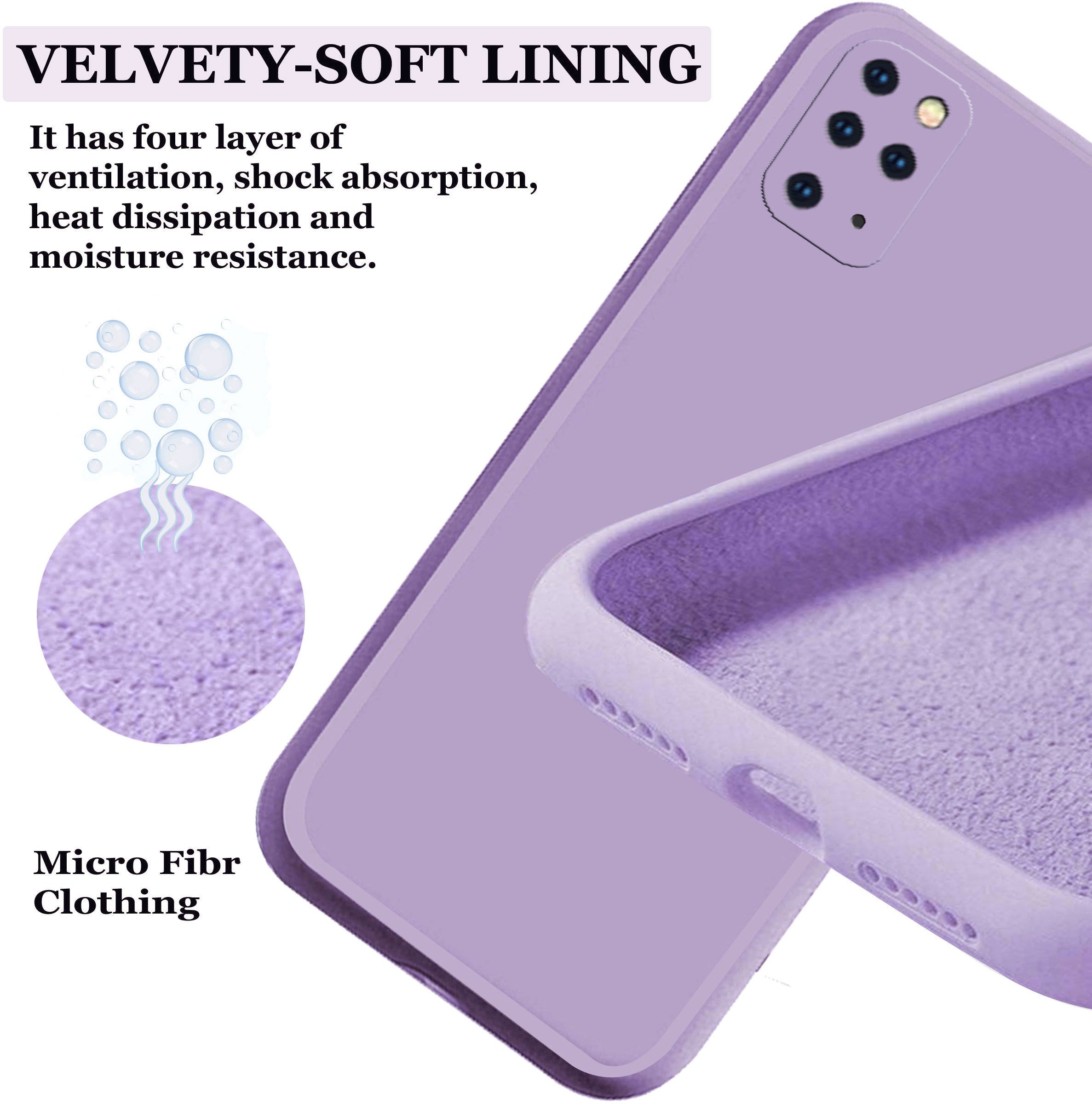Samsung S20 Plus Liquid Silicone Back Cover Case With TPU & Matte Finish - Purple