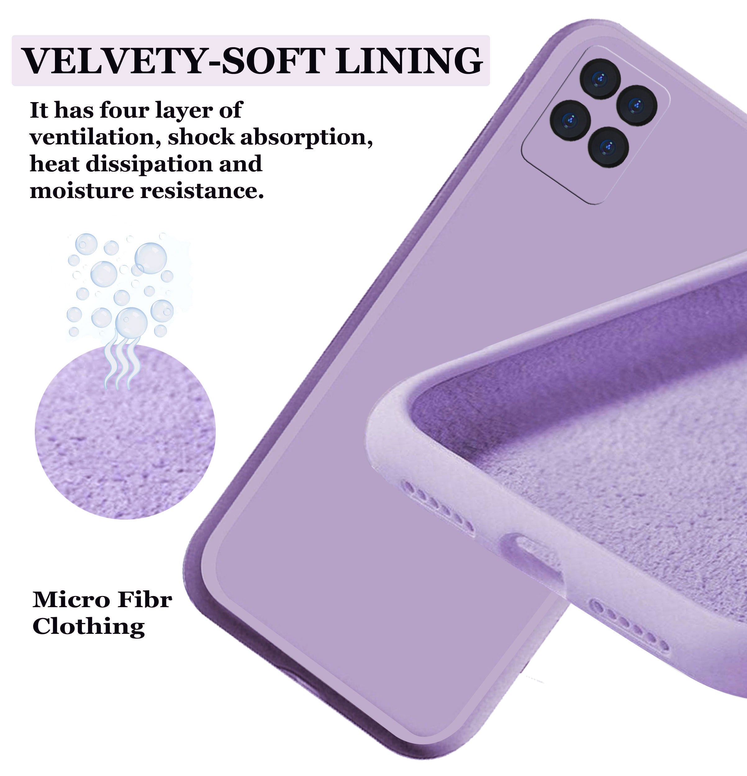 Realme 8i Liquid Silicone Back Cover Case With TPU & Matte Finish - Purple