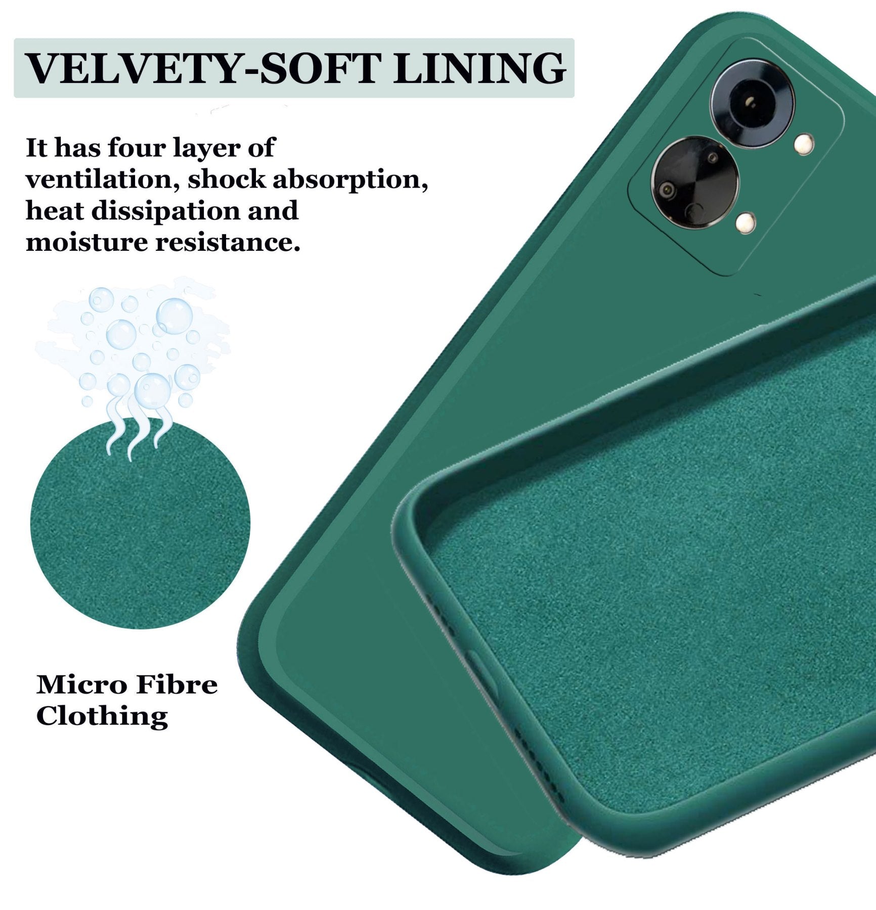 OnePlus Nord 2T 5G Liquid Silicone Back Cover Case With TPU & Matte Finish - Green