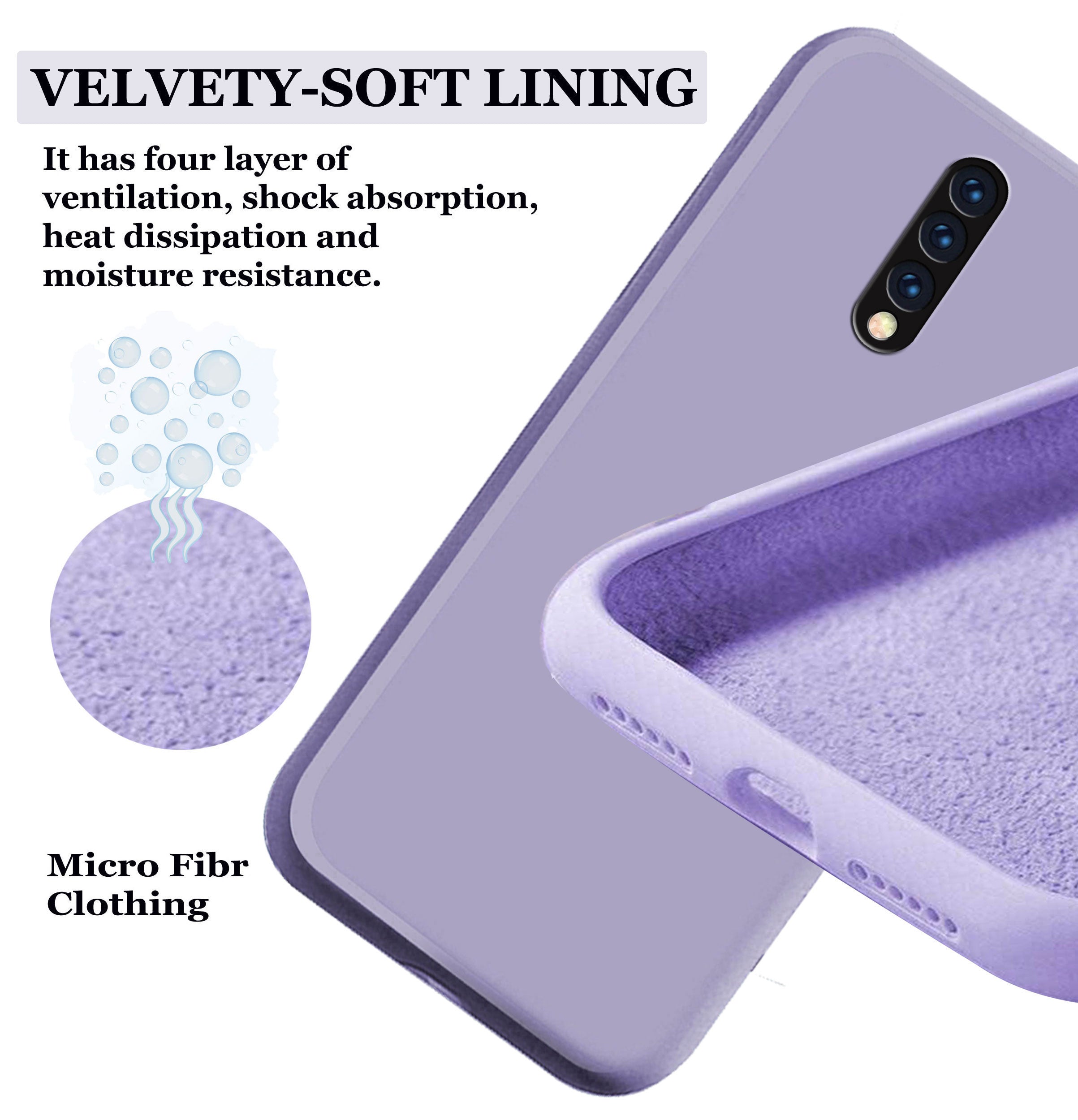 OnePlus 7 Pro Liquid Silicone Back Cover Case With TPU & Matte Finish -  Purple
