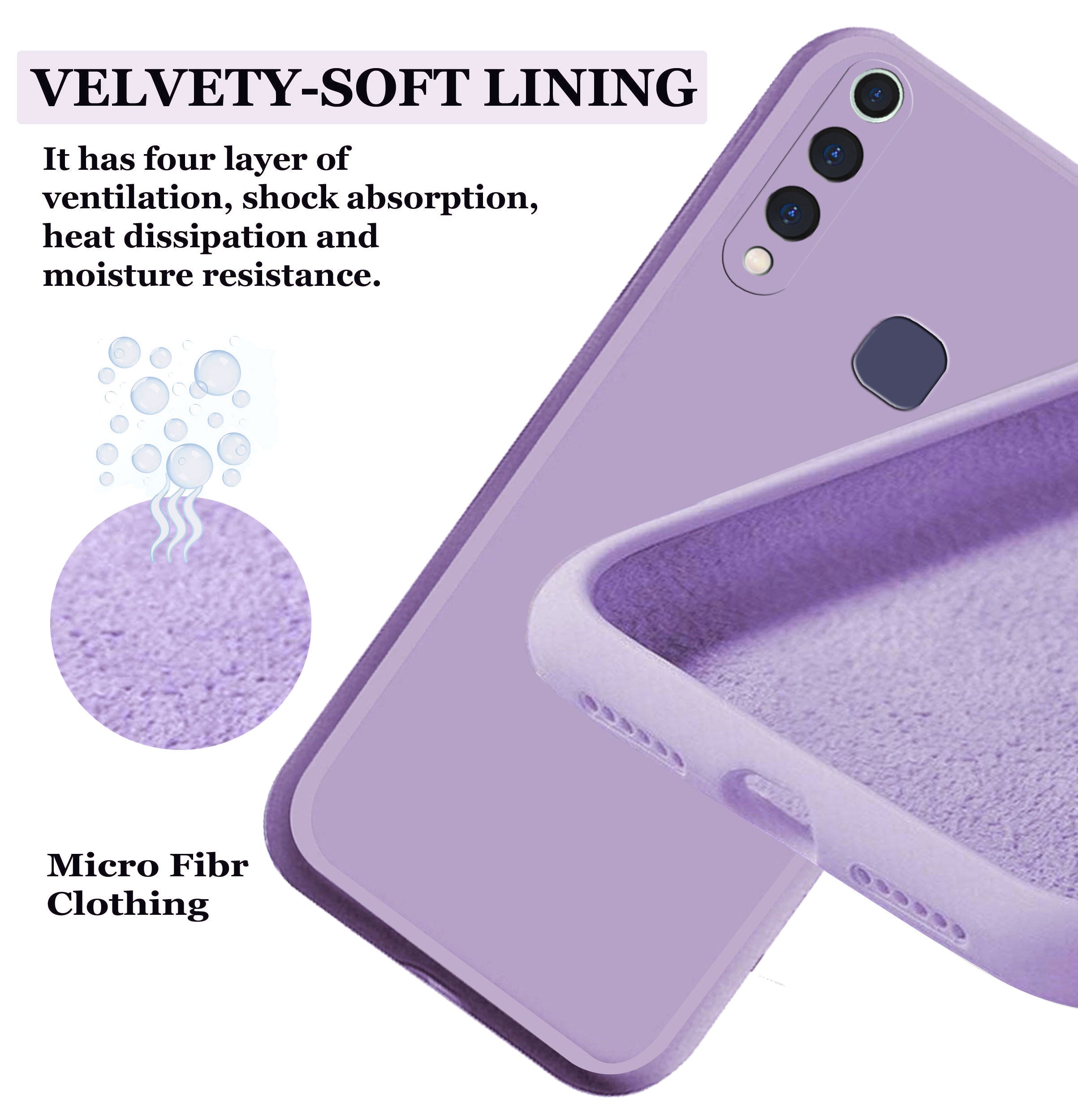 Vivo Z1 Pro Liquid Silicone Back Cover Case With TPU & Matte Finish - Purple