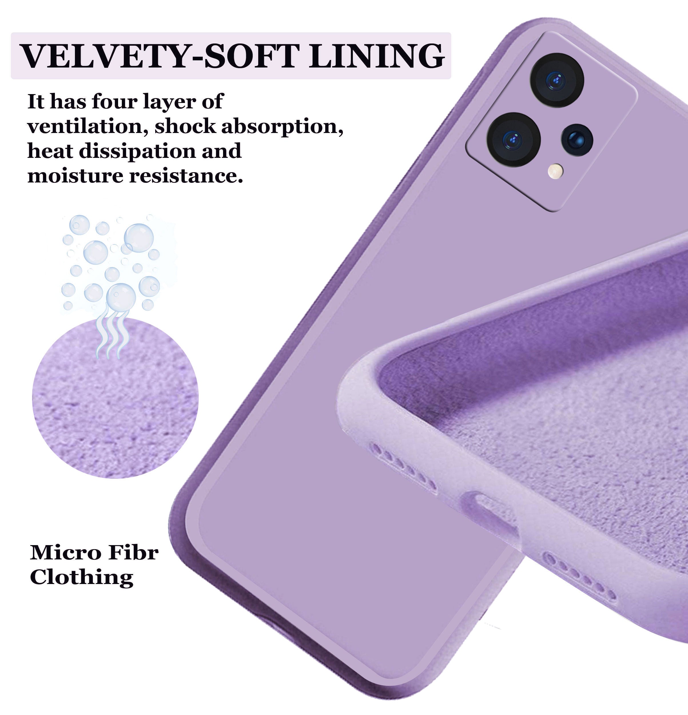 OnePlus Nord CE 2 Lite 5G Liquid Silicone Back Cover Case With TPU & Matte Finish - Purple