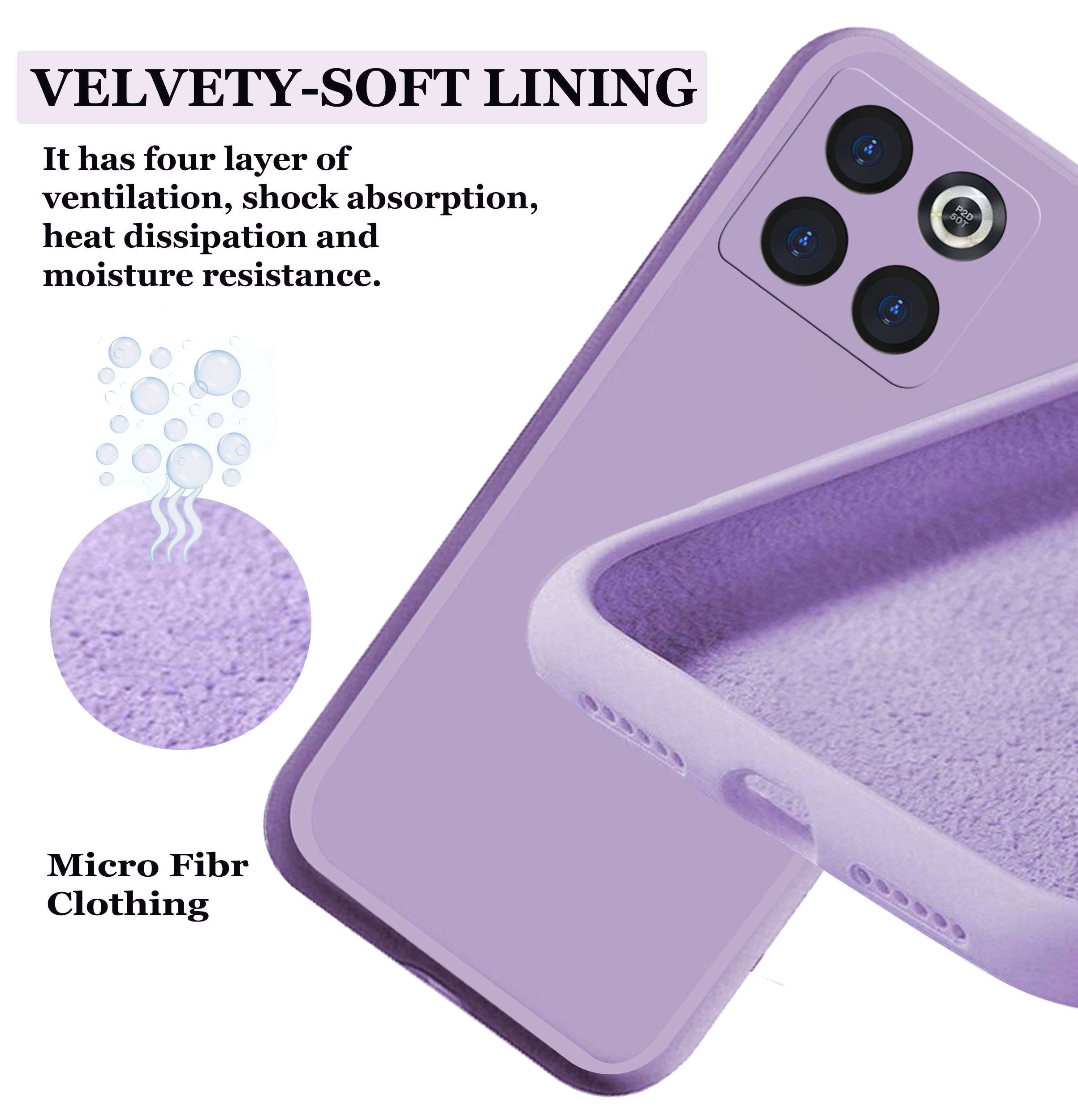 Oneplus 10T 5G  Liquid Silicone Back Cover Case With TPU & Matte Finish - purple