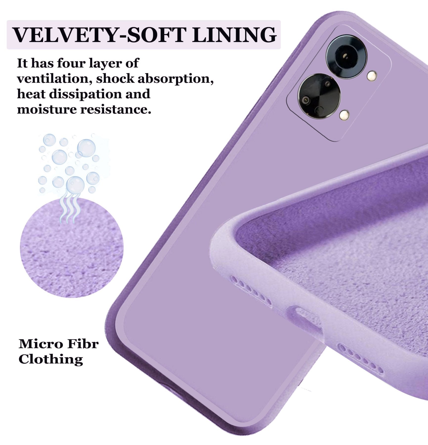 OnePlus Nord 2T 5G Liquid Silicone Back Cover Case With TPU & Matte Finish - Purple