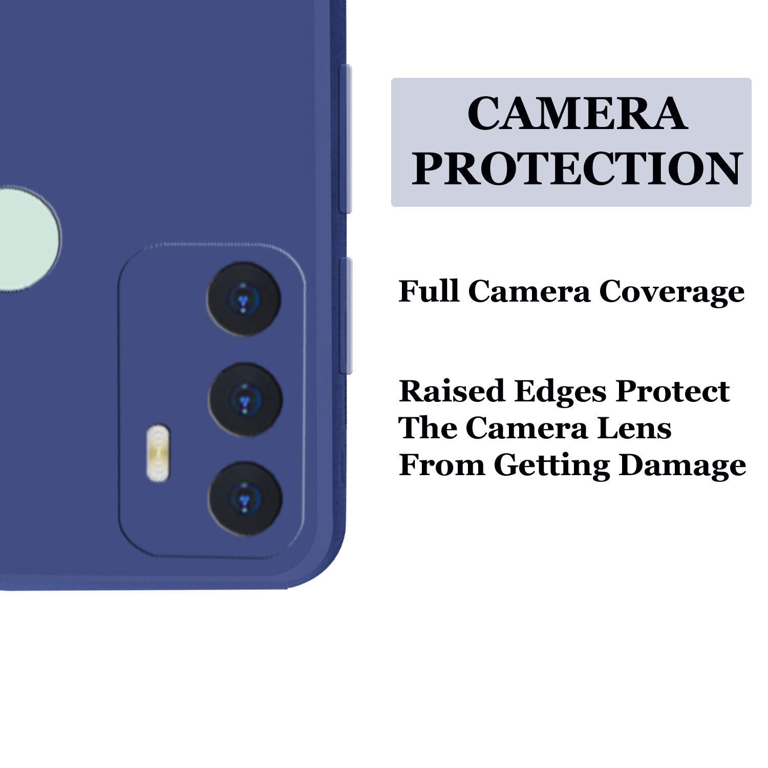 Oppo A53 Liquid Silicone Back Cover Case With TPU & Matte Finish - Blue
