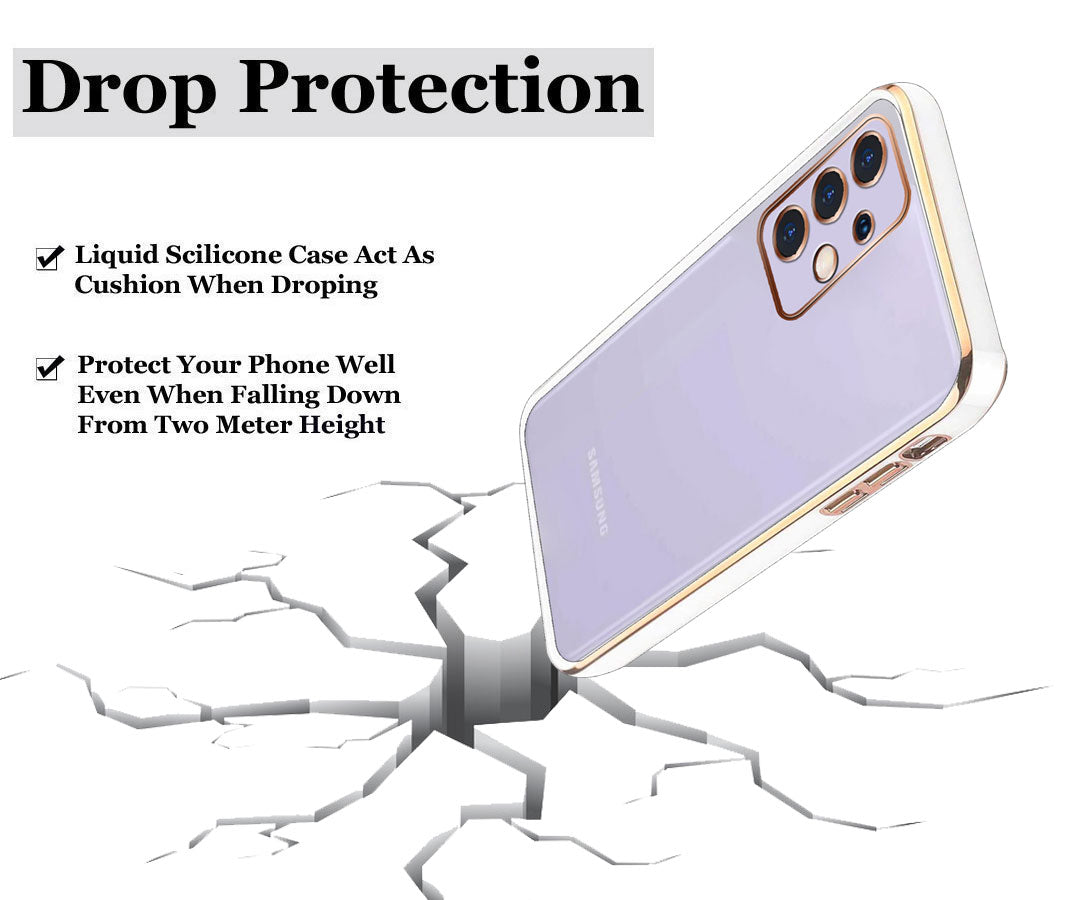 Electro Silicone Series Back cover Case For Samsung Galaxy A52 / Samsung Galaxy A52s - White