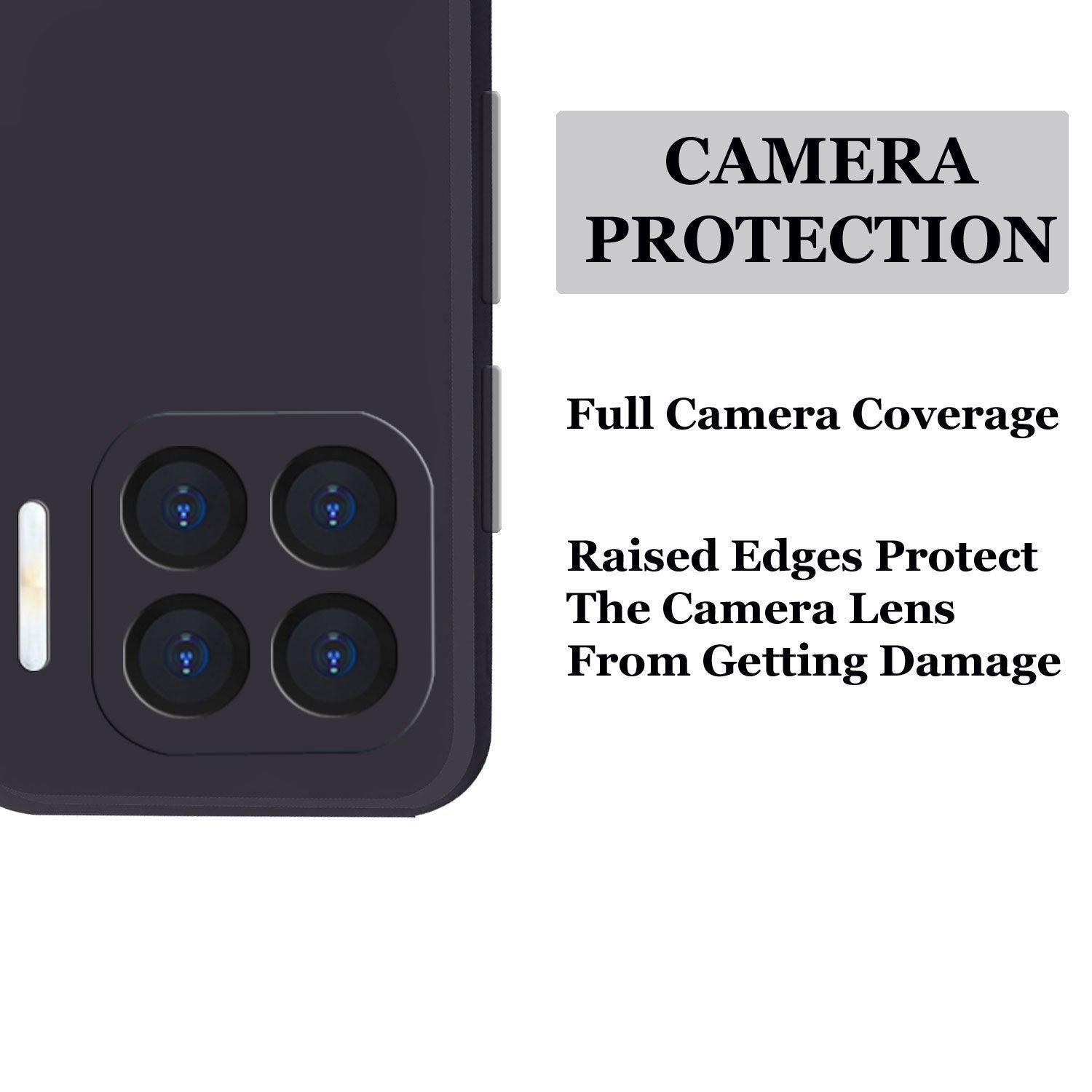 Oppo F17 Pro Liquid Silicone Back Cover Case With TPU & Matte Finish - Black