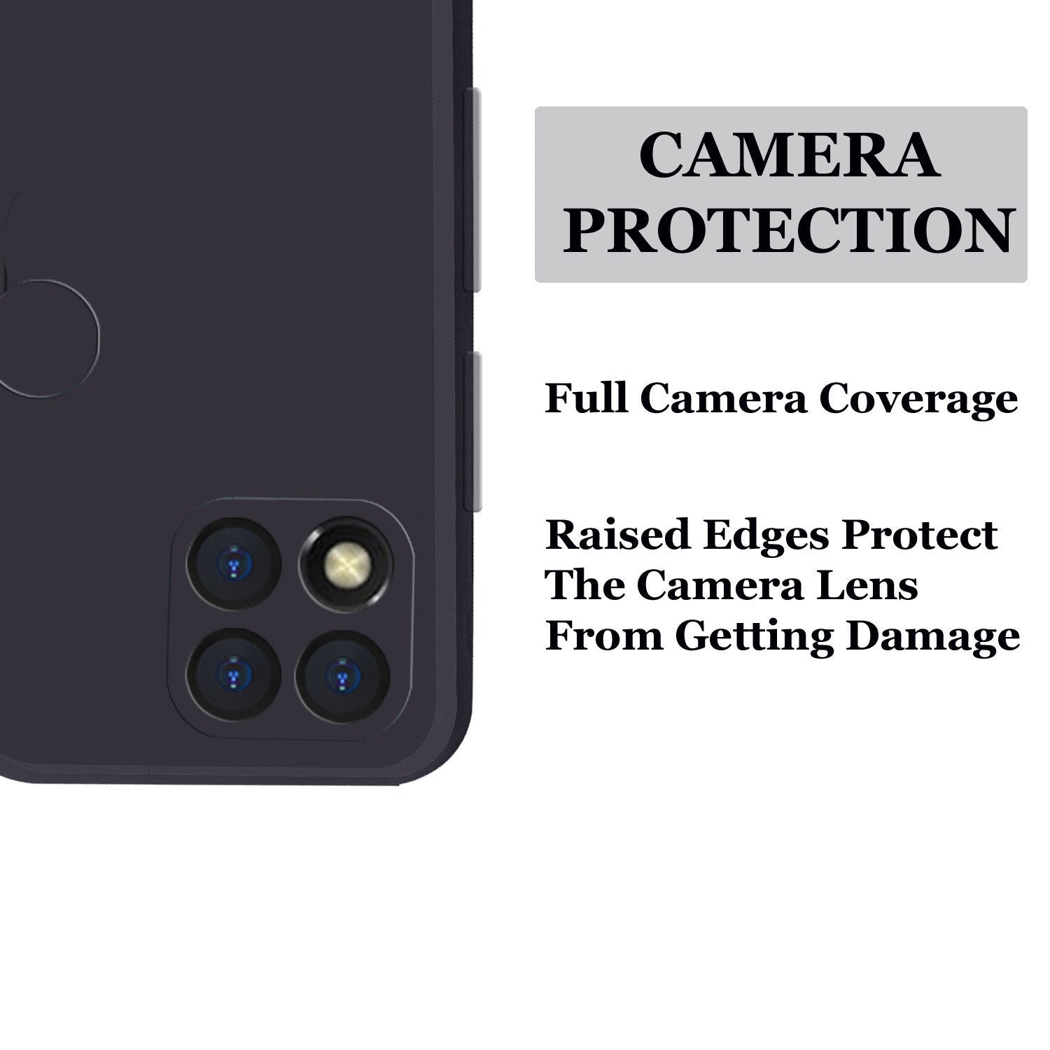 Redmi 9 Liquid Silicone Back Cover Case With TPU & Matte Finish - Black