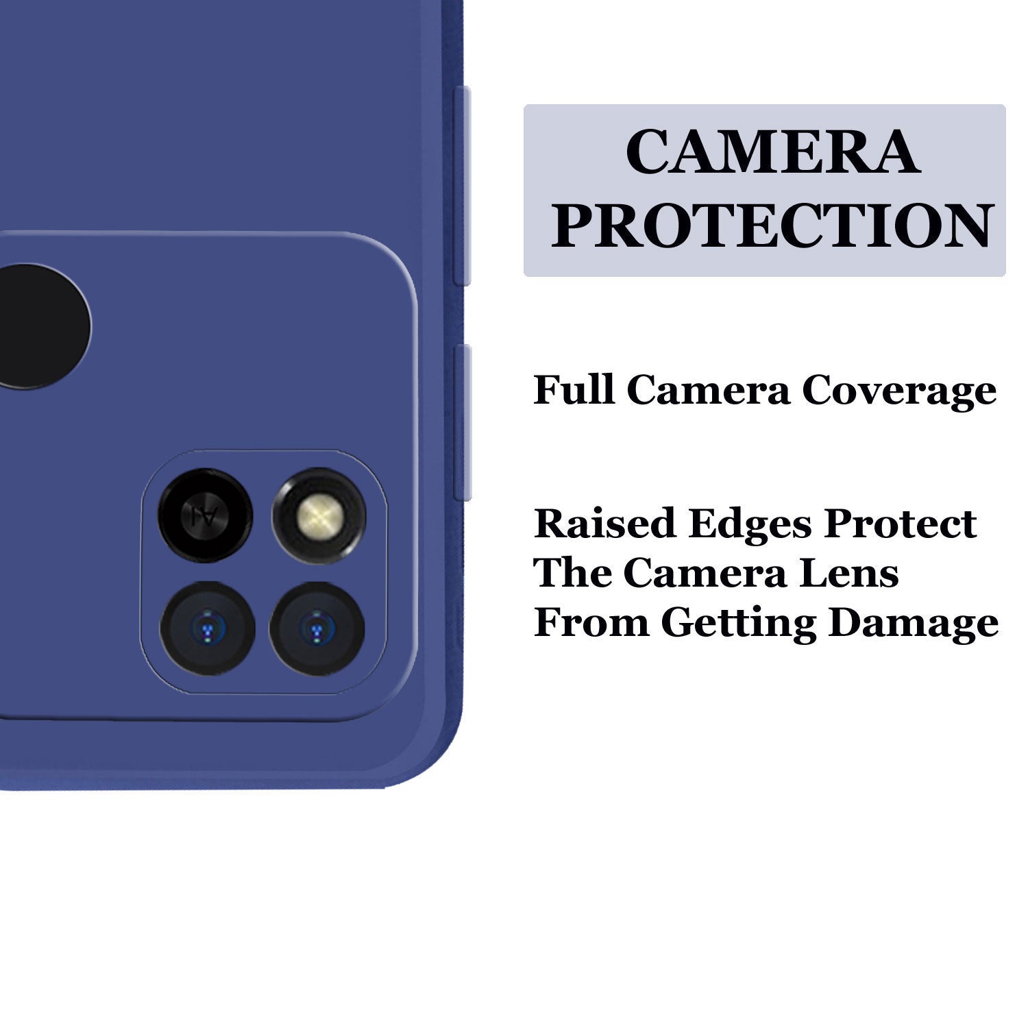 Mi Redmi 10A Liquid Silicone Back Cover Case With TPU & Matte Finish - Blue