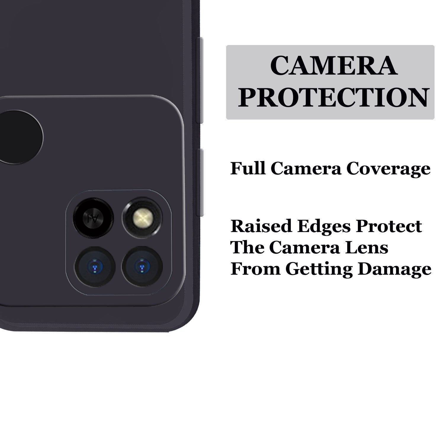 Mi Redmi 10A  Liquid Silicone Back Cover Case With TPU & Matte Finish - Black
