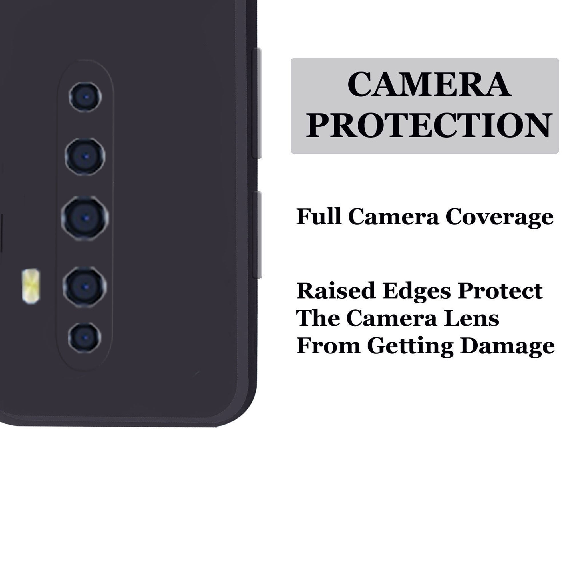 Oppo Reno 2Z / Oppo Reno 2F  Liquid Silicone Back Cover Case With TPU & Matte Finish - Black