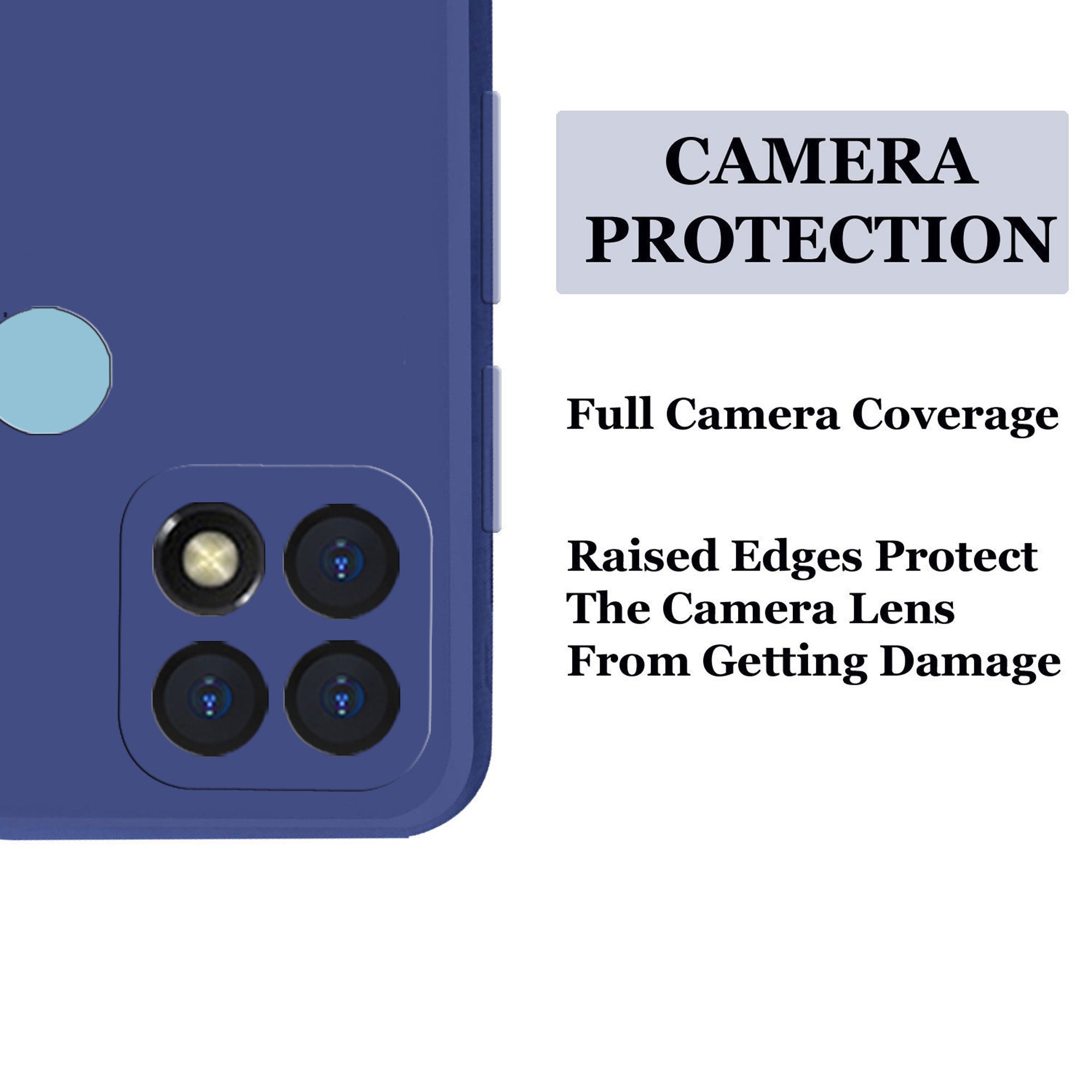 Oppo A15 / Oppo A15s Liquid Silicone Back Cover Case With TPU & Matte Finish - Blue