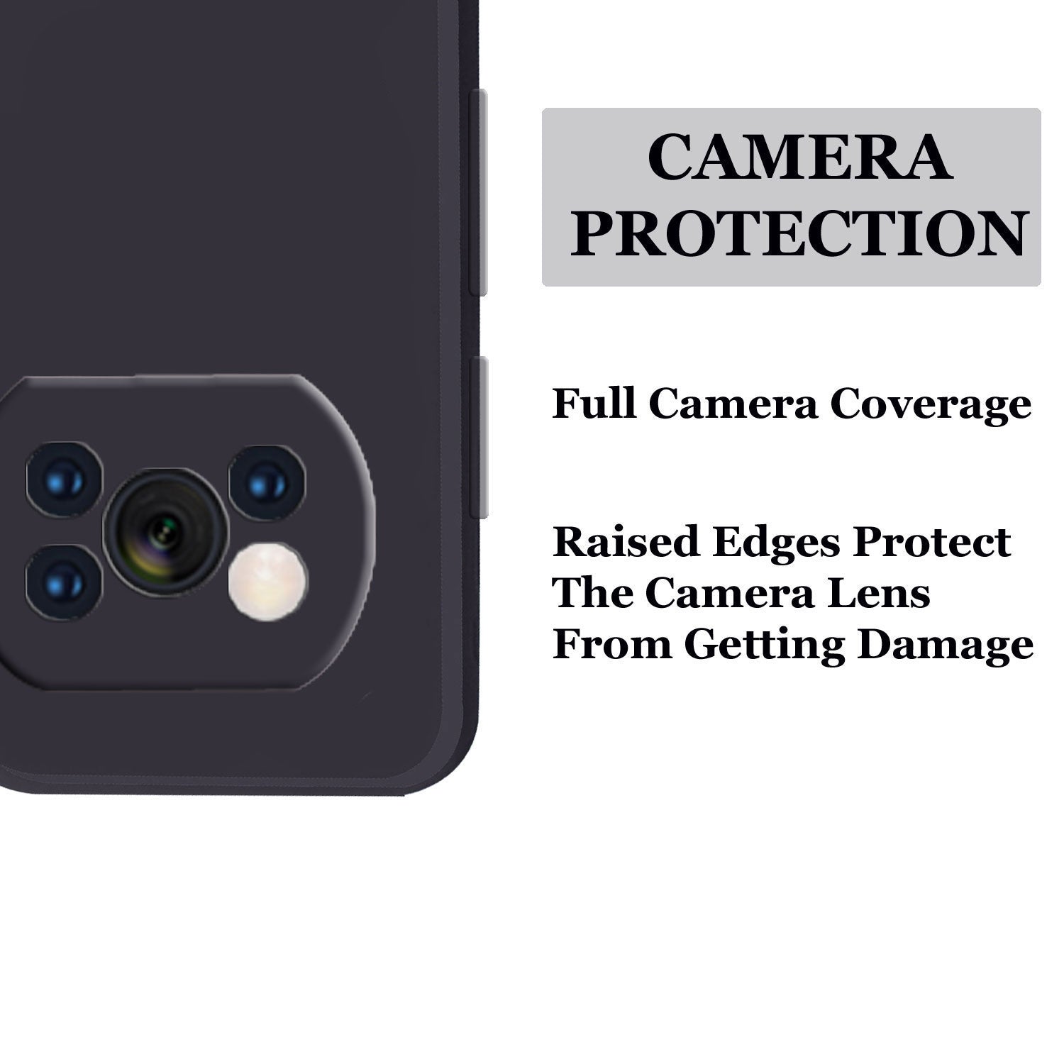 Poco X3/ Poco X3 Pro Liquid Silicone Back Cover Case With TPU & Matte Finish - Black