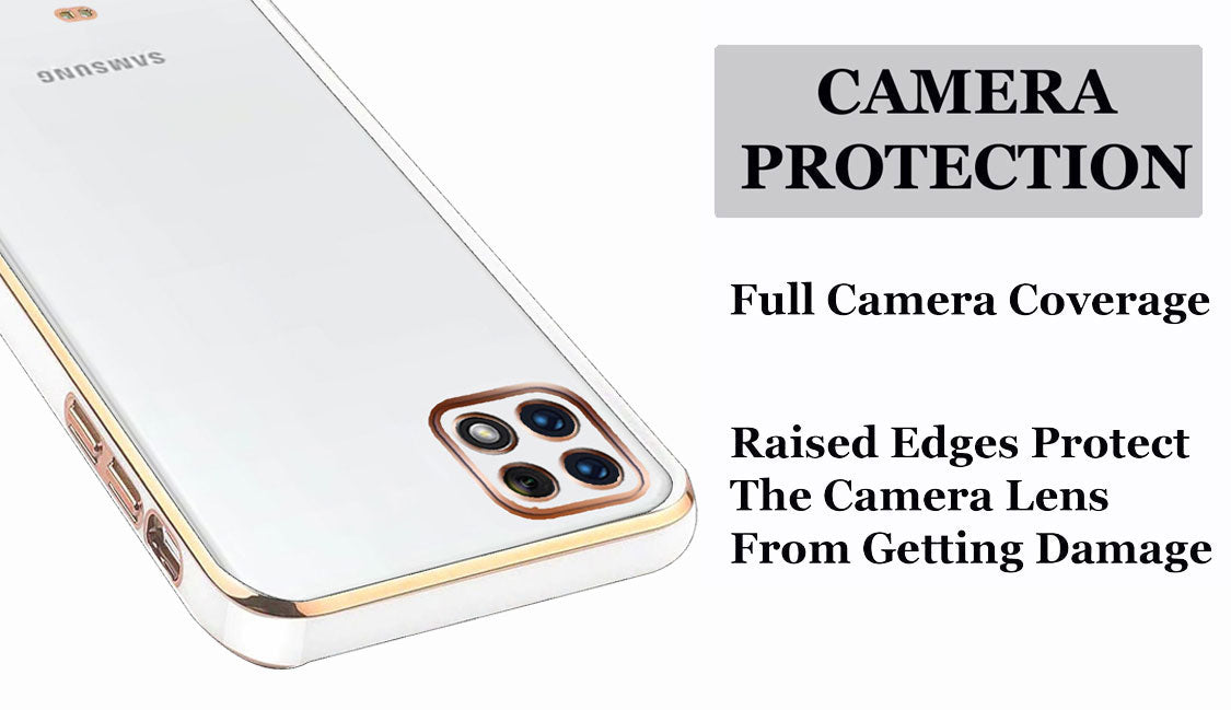 Electro Silicone Series Back cover Case For Samsung Galaxy A22 5G / Samsung Galaxy F42 5G - White