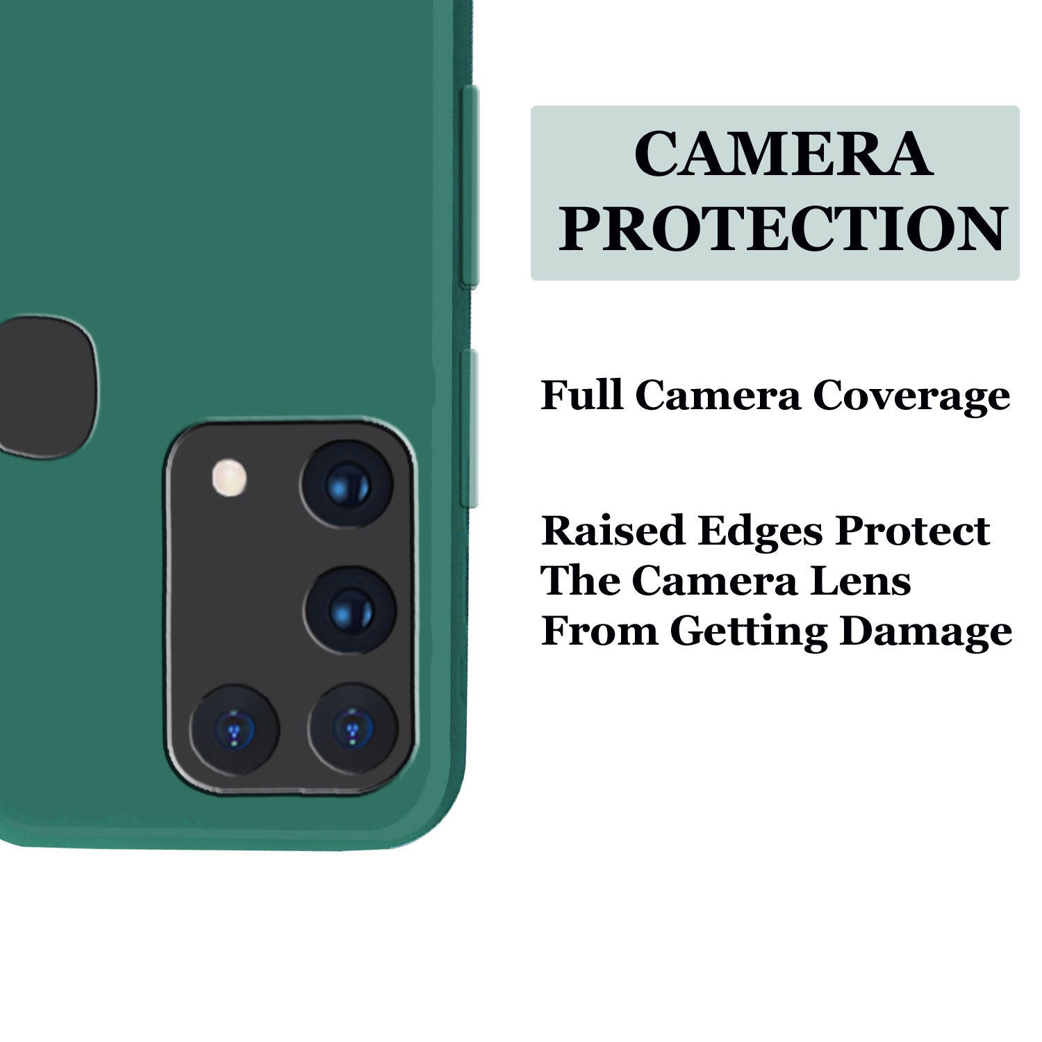 Samsung Galaxy M31 Liquid Silicone Back Cover Case With TPU & Matte Finish - Green