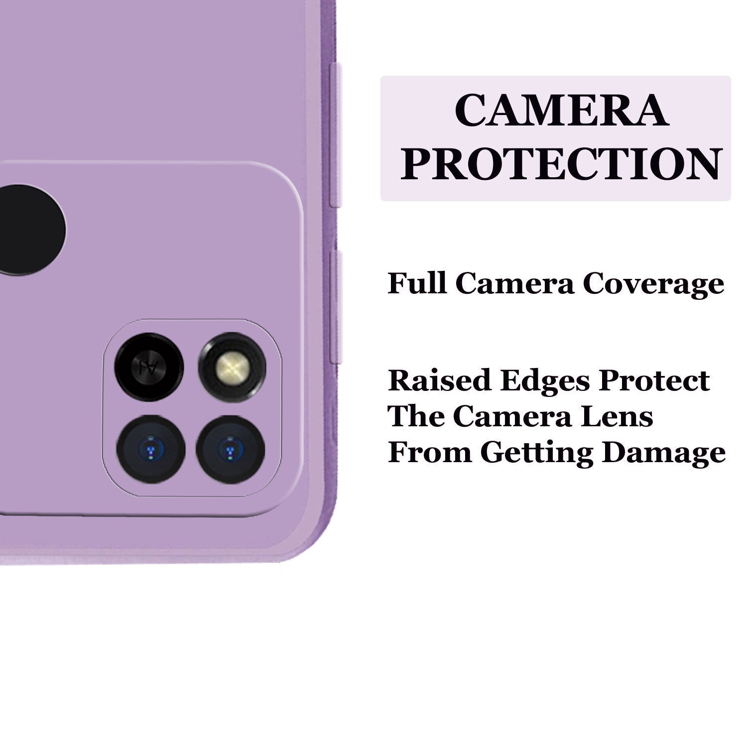 Mi Redmi 10A Liquid Silicone Back Cover Case With TPU & Matte Finish - Purple