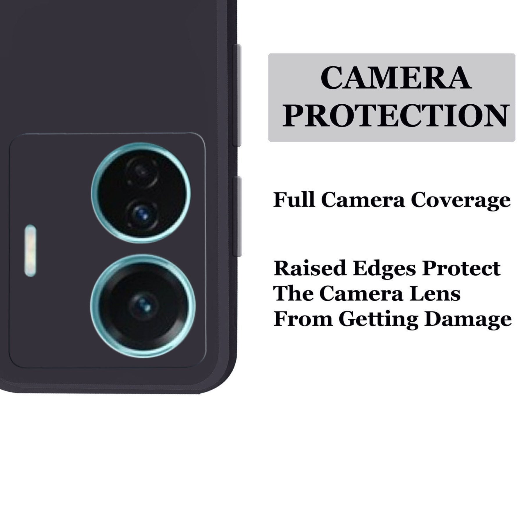 iQOO Z6 Pro 5G / Vivo T1 Pro 5G Liquid Silicone Back Cover Case With TPU & Matte Finish - Black