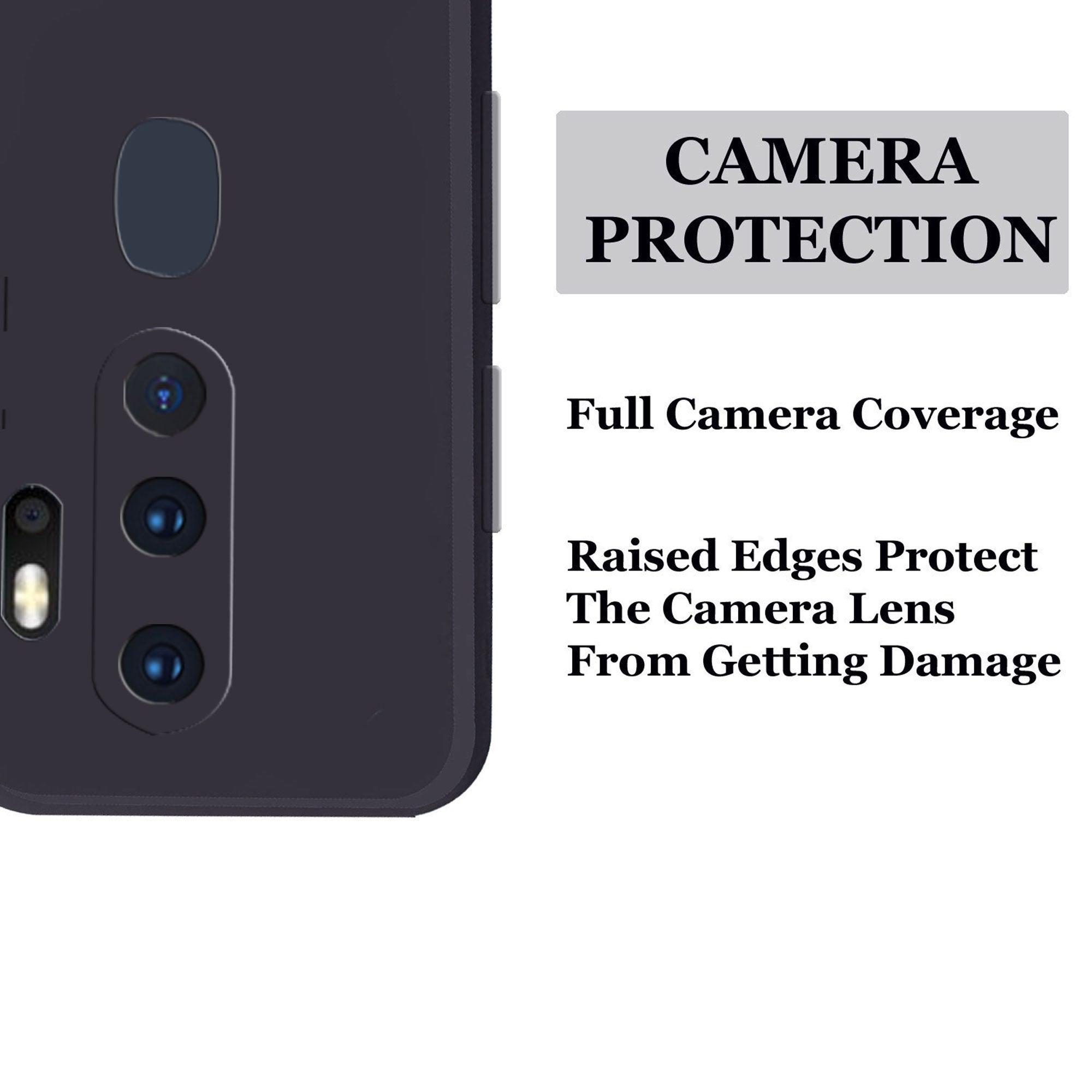 Oppo A5 2020 / A9 2020 Liquid Silicone Back Cover Case With TPU & Matte Finish - Black