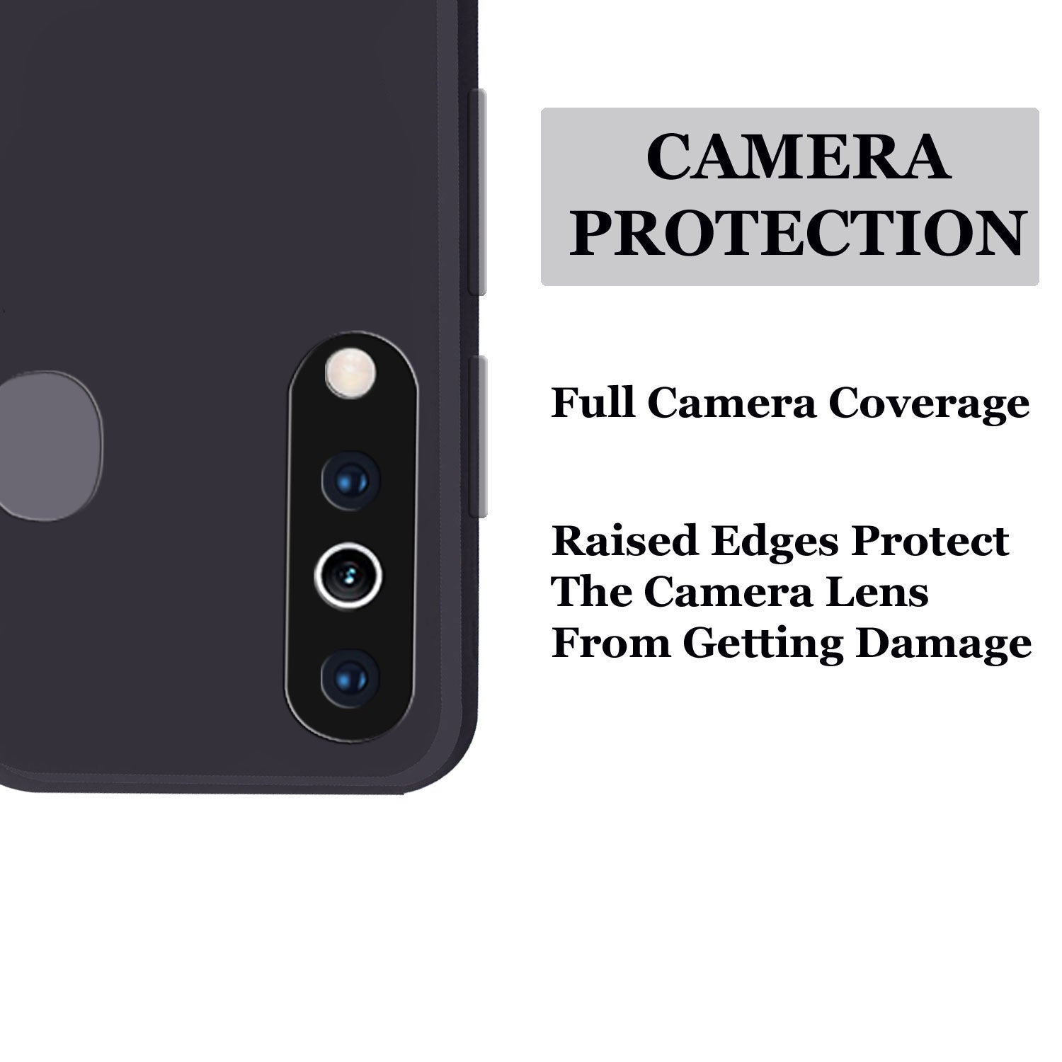 Samsung Galaxy M30 Liquid Silicone Back Cover Case With TPU & Matte Finish - Black