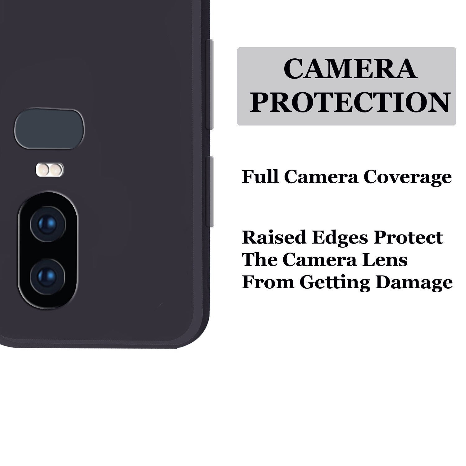 OnePlus 6 Liquid Silicone Back Cover Case With TPU & Matte Finish - Black