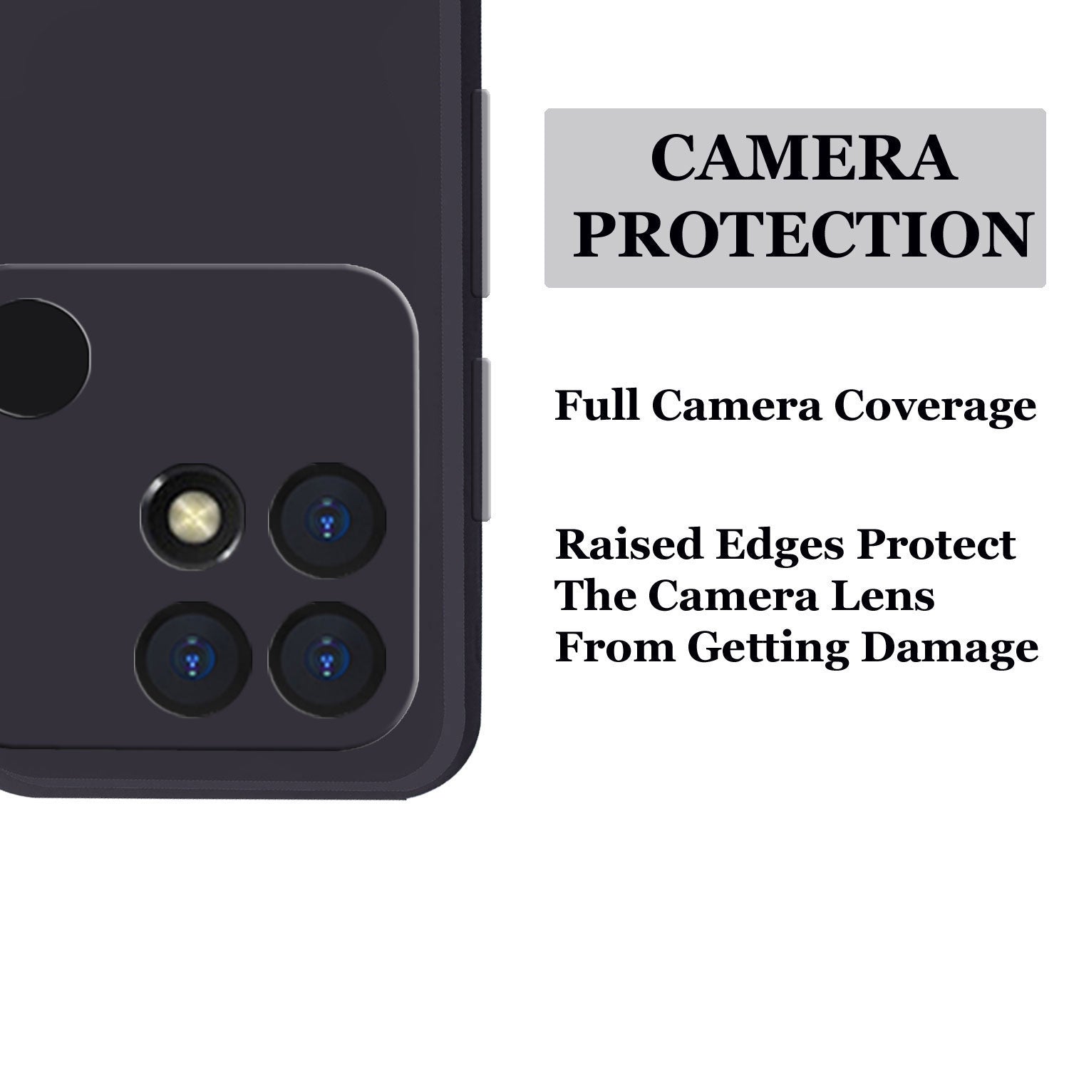 Redmi 10 Power Liquid Silicone Back Cover Case With TPU & Matte Finish - Black