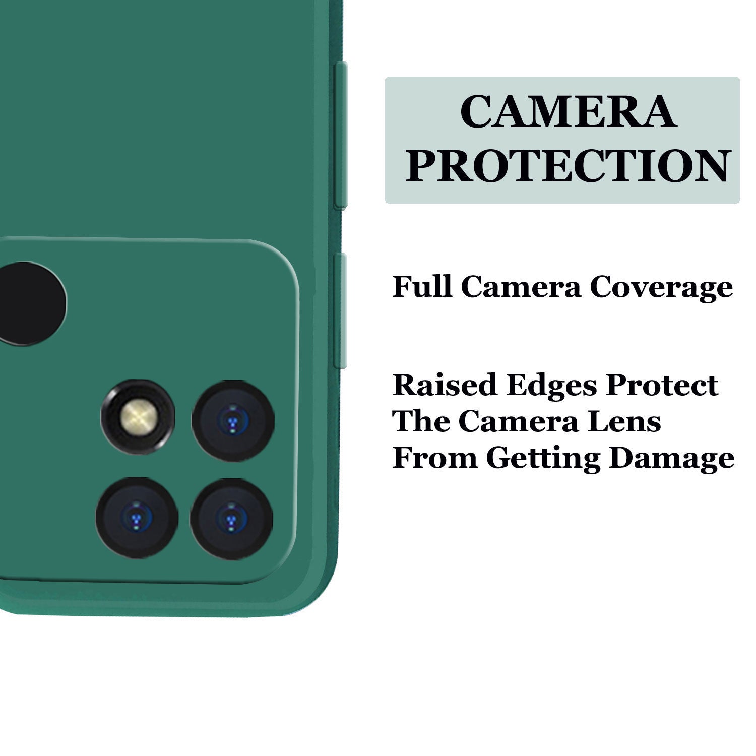 Redmi 10 Power Liquid Silicone Back Cover Case With TPU & Matte Finish - Green
