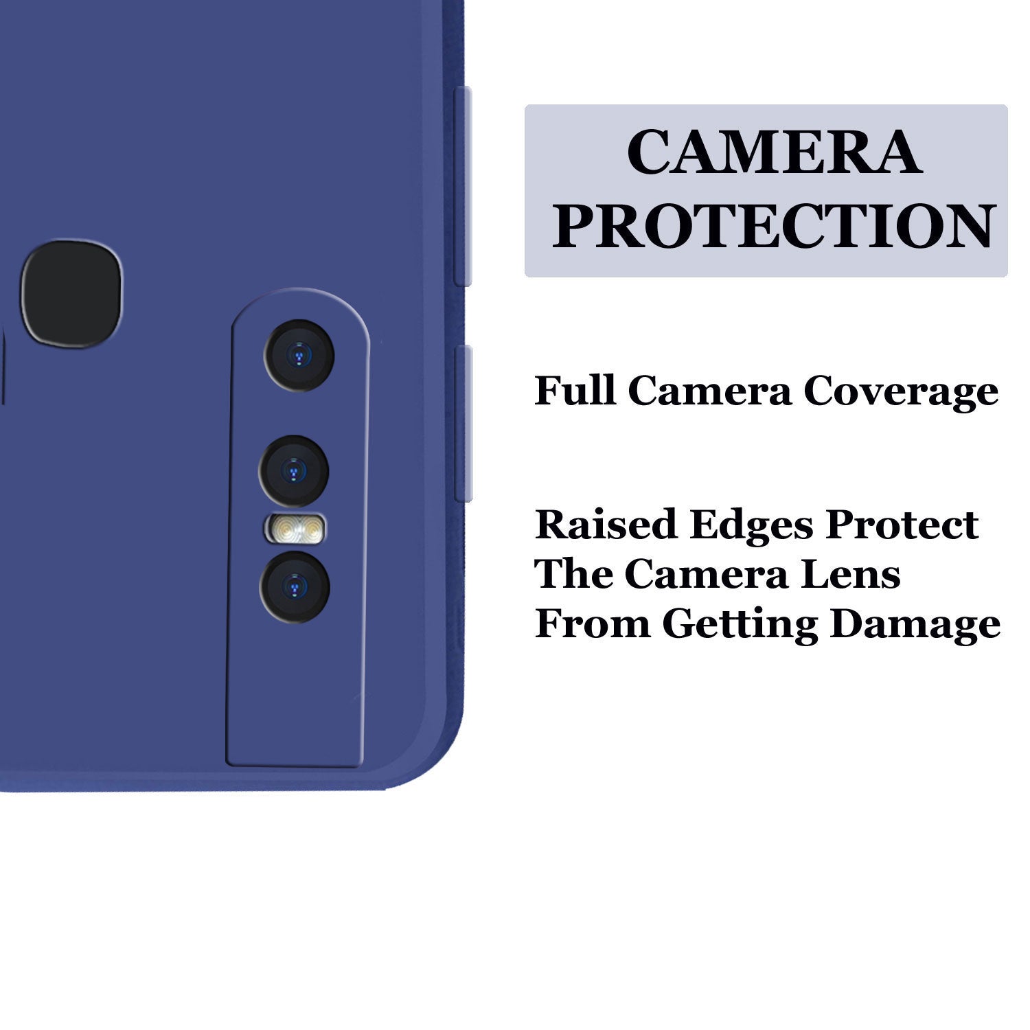 Vivo V15 Liquid Silicone Back Cover Case With TPU & Matte Finish - Blue