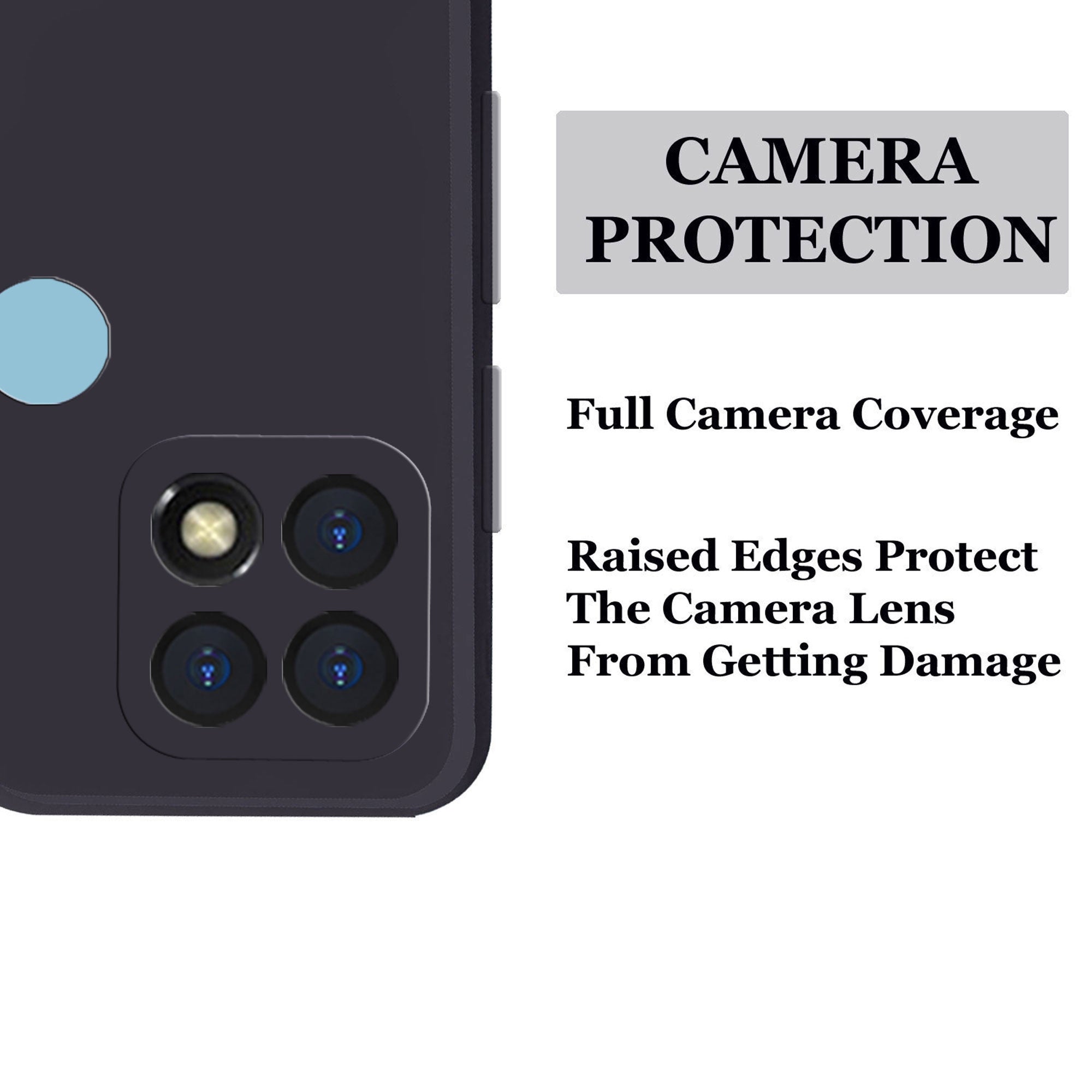 Oppo A15 / Oppo A15s Liquid Silicone Back Cover Case With TPU & Matte Finish - Black