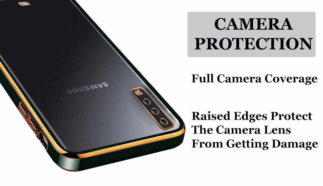 Electro Silicone Series Back cover Case For Samsung Galaxy A7 2018 - Black