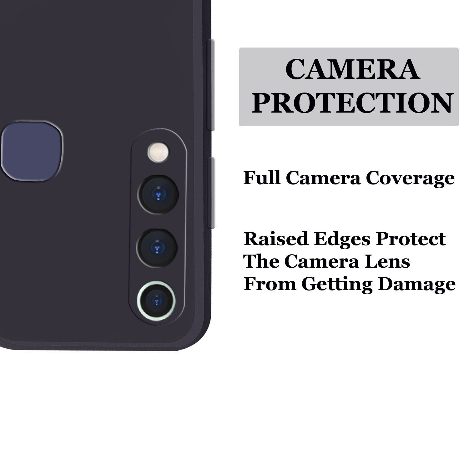 Vivo Z1 Pro Liquid Silicone Back Cover Case With TPU & Matte Finish - Black