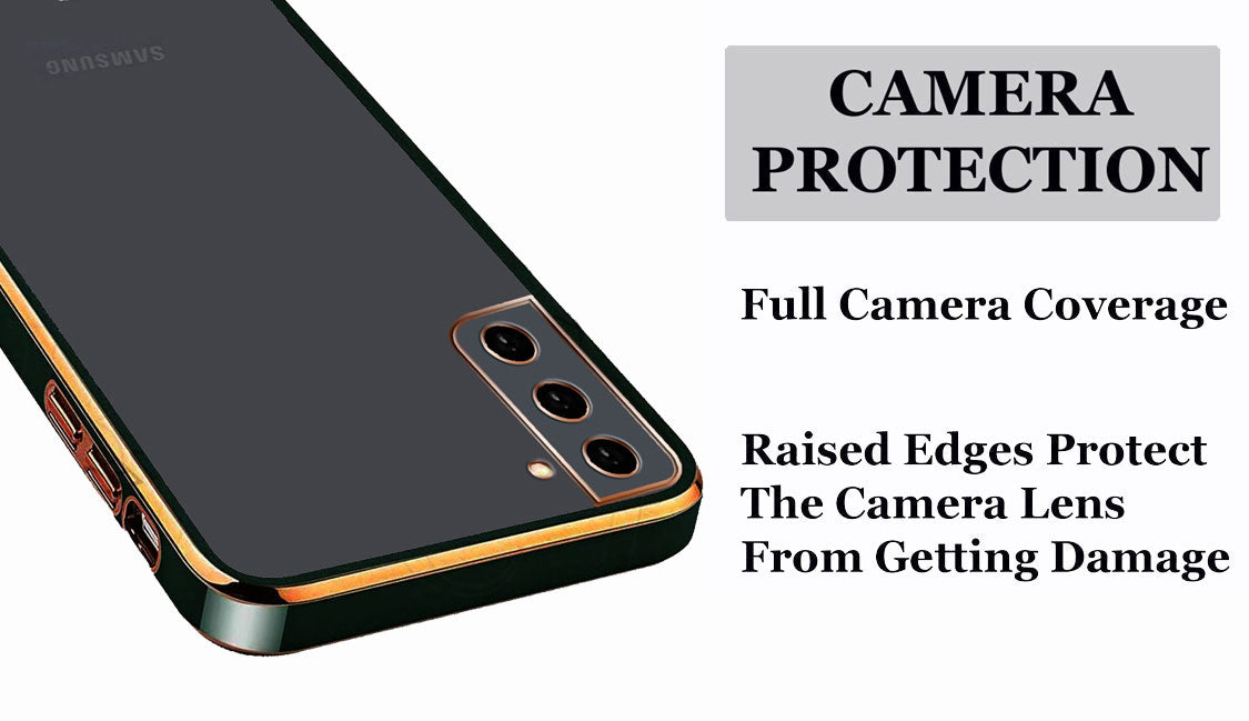 Electro Silicone Series Back cover Case For Samsung Galaxy S21 FE 5G - Black
