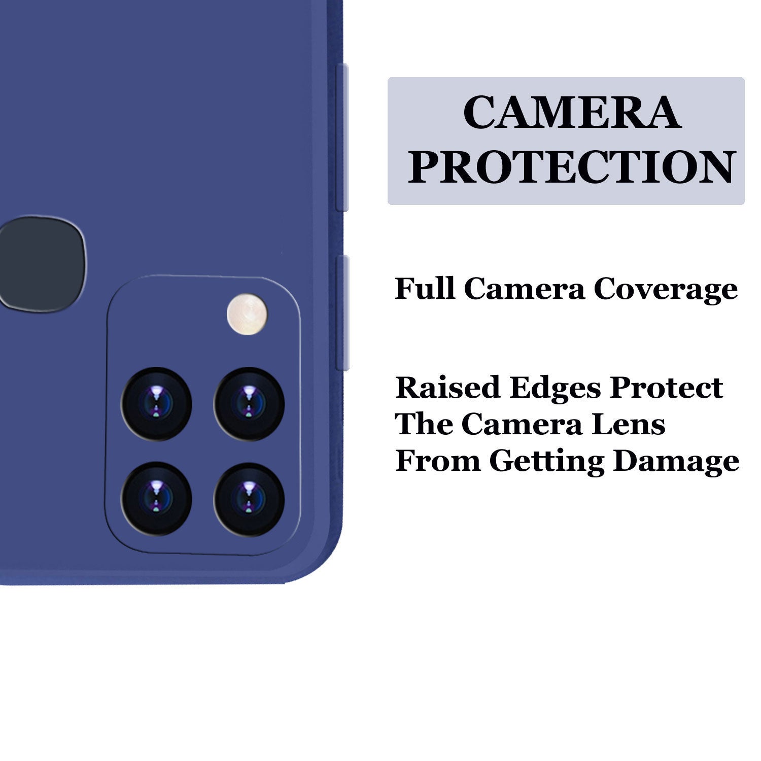 Infinix Hot 10 S Liquid Silicone Back Cover Case With TPU & Matte Finish - Blue
