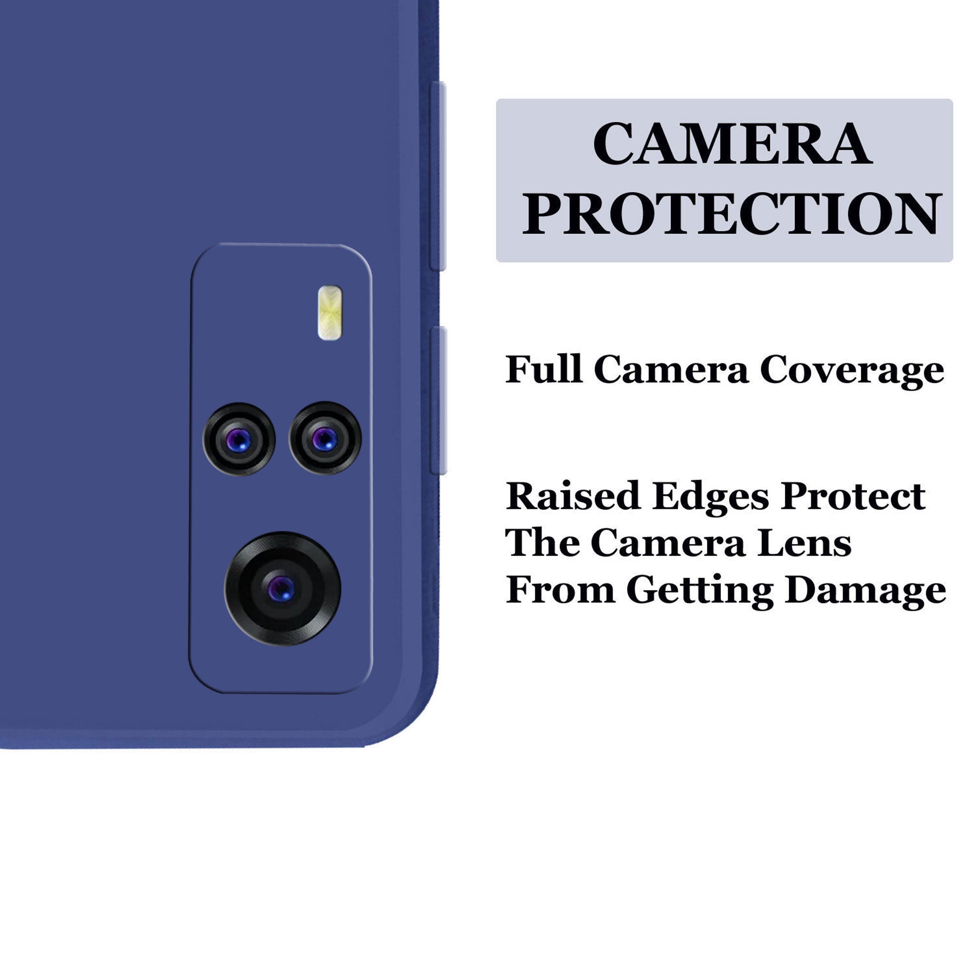 Vivo Y51 2020 / Vivo Y51A  Liquid Silicone Back Cover Case With TPU & Matte Finish - Blue