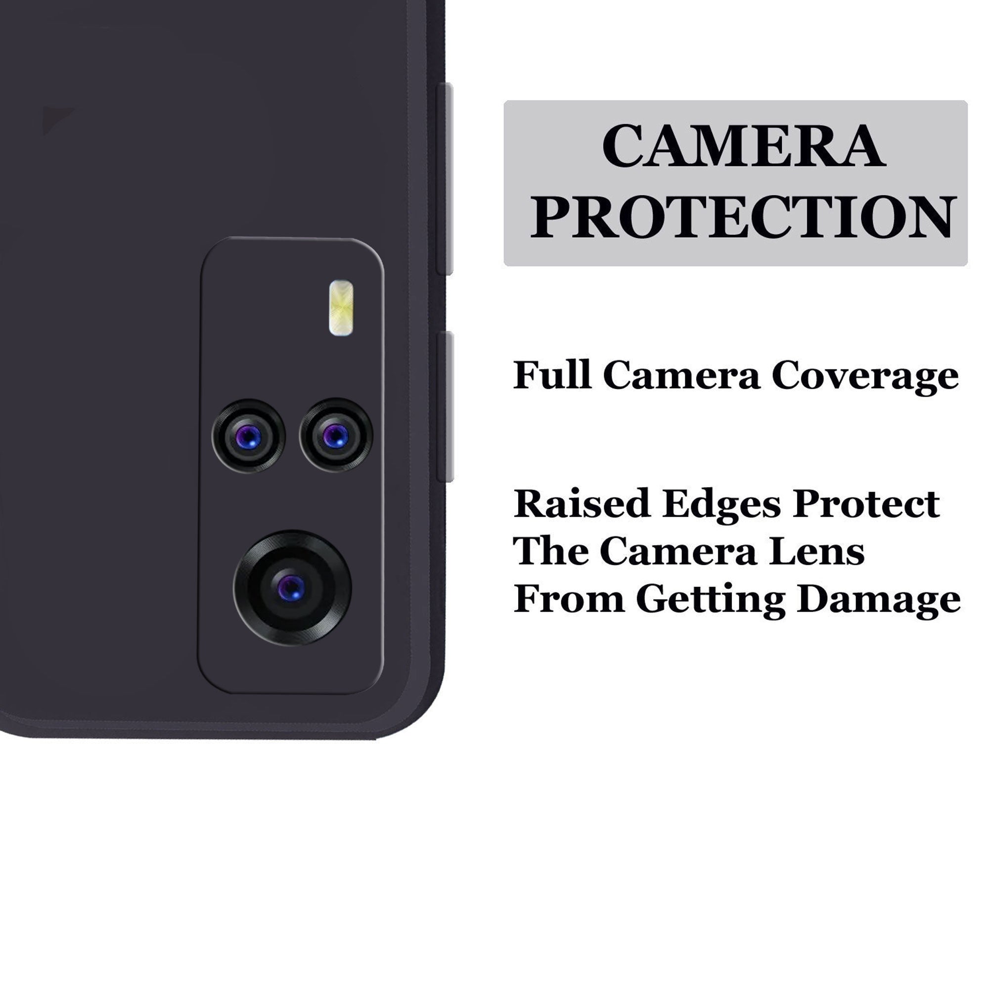 Vivo Y51 2020 / Vivo Y51A  Liquid Silicone Back Cover Case With TPU & Matte Finish - Black